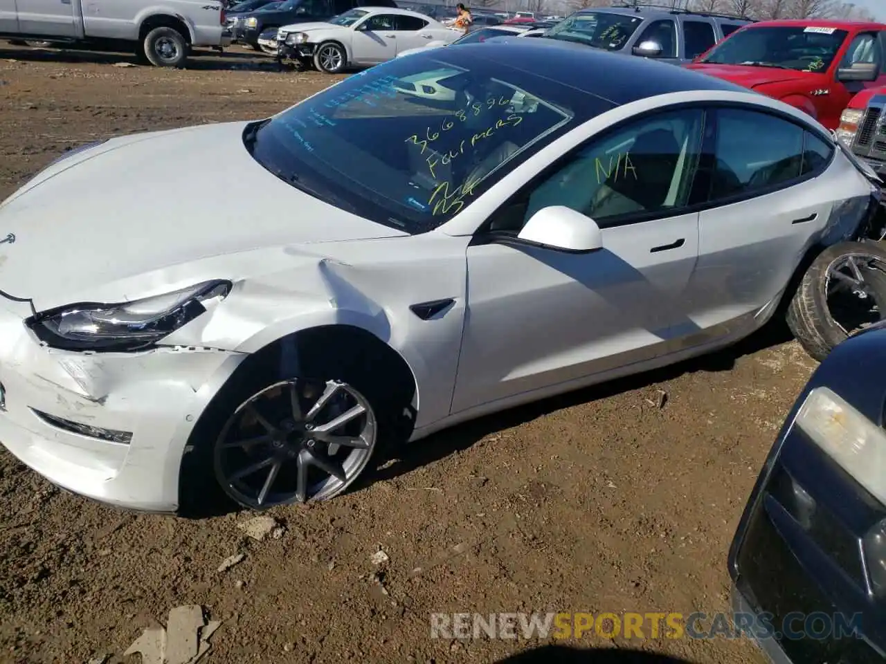 9 Photograph of a damaged car 5YJ3E1EA5MF919697 TESLA MODEL 3 2021