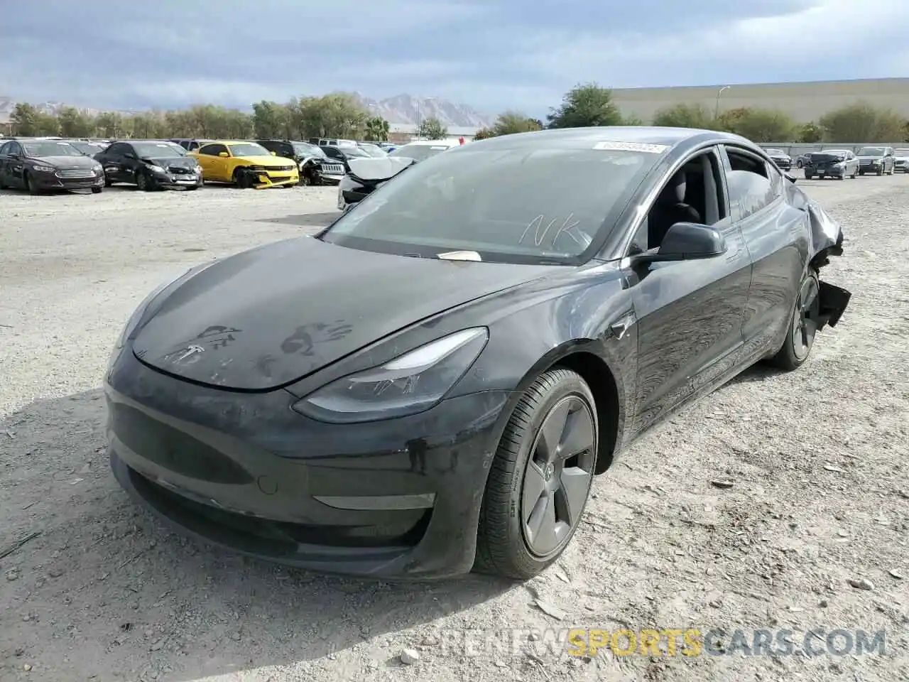 2 Photograph of a damaged car 5YJ3E1EA5MF930280 TESLA MODEL 3 2021