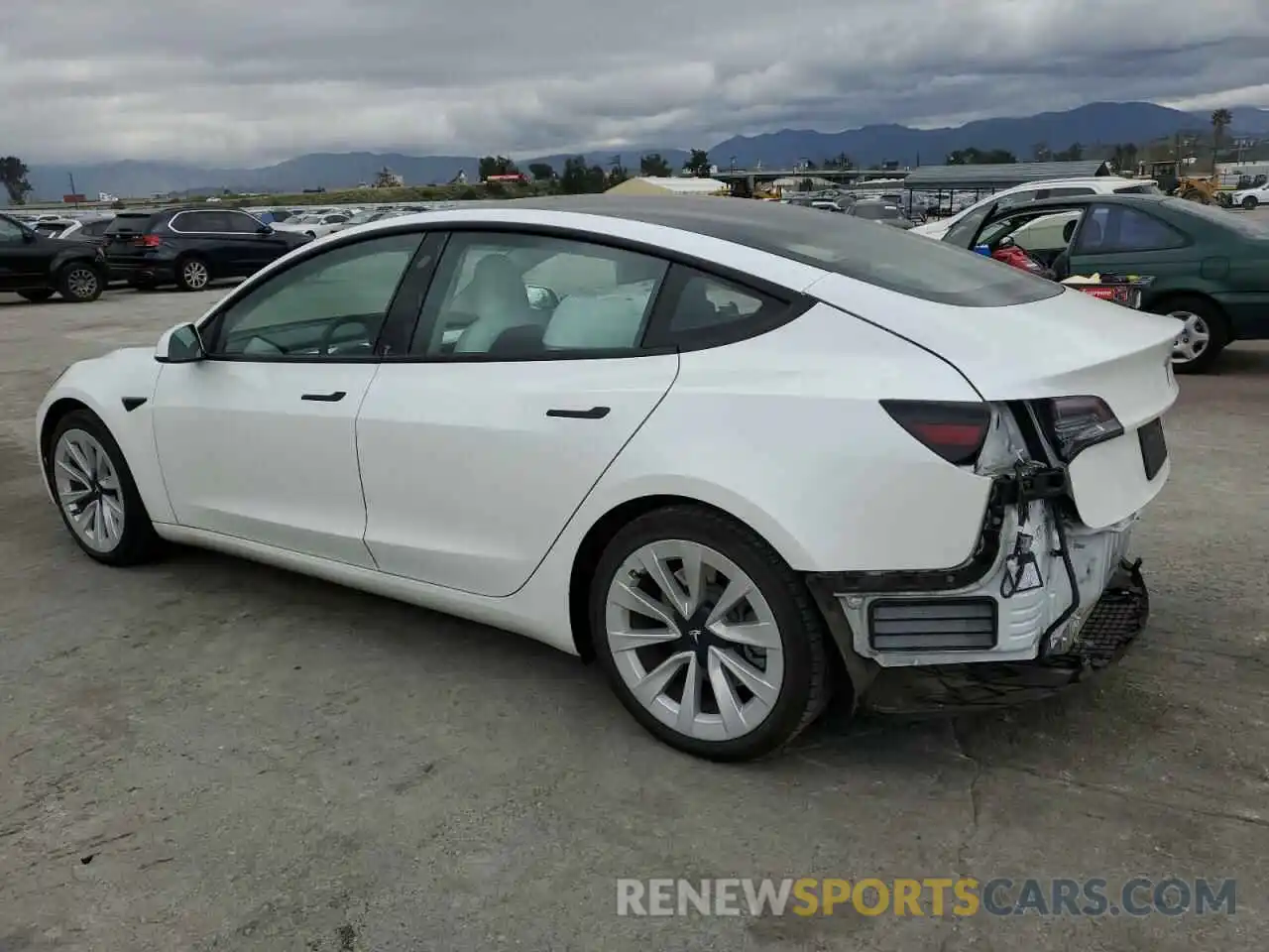 2 Photograph of a damaged car 5YJ3E1EA5MF989748 TESLA MODEL 3 2021