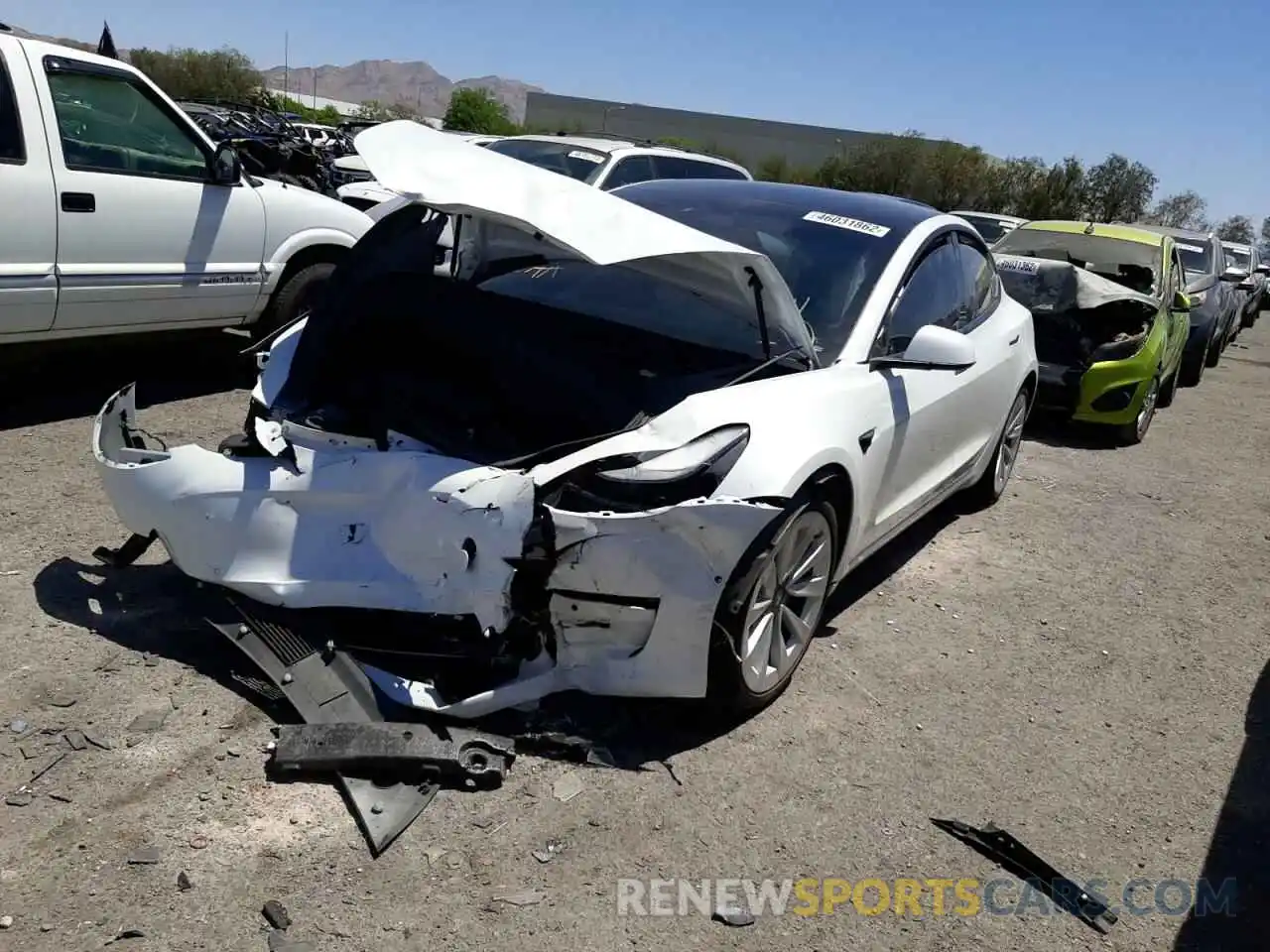 2 Photograph of a damaged car 5YJ3E1EA5MF994397 TESLA MODEL 3 2021