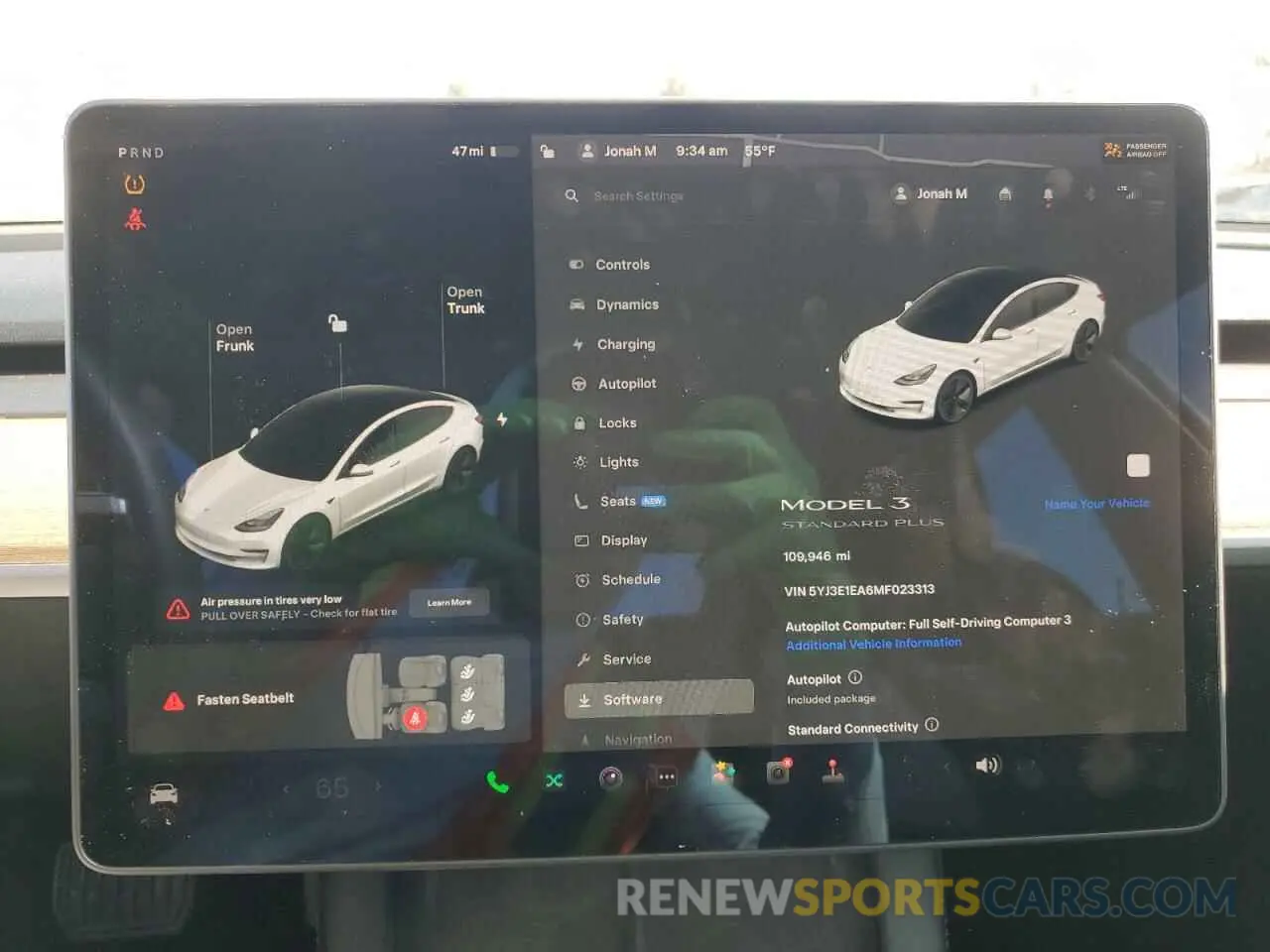 9 Photograph of a damaged car 5YJ3E1EA6MF023313 TESLA MODEL 3 2021