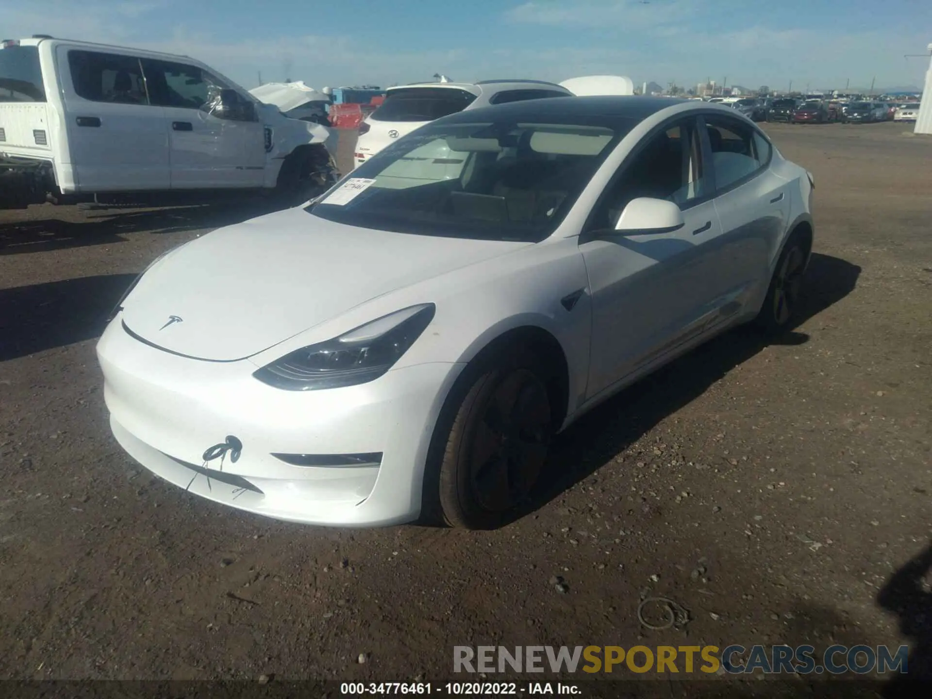 2 Photograph of a damaged car 5YJ3E1EA6MF027023 TESLA MODEL 3 2021