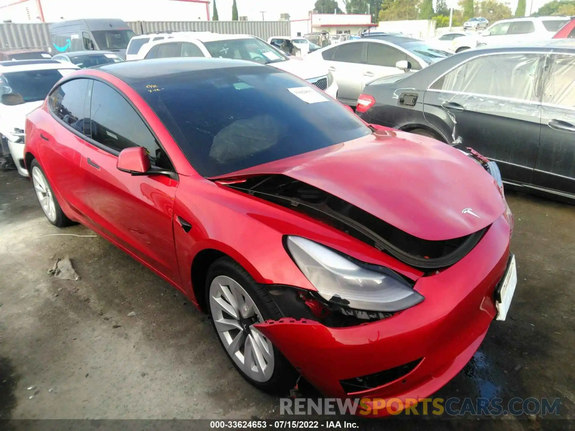 1 Photograph of a damaged car 5YJ3E1EA6MF028060 TESLA MODEL 3 2021