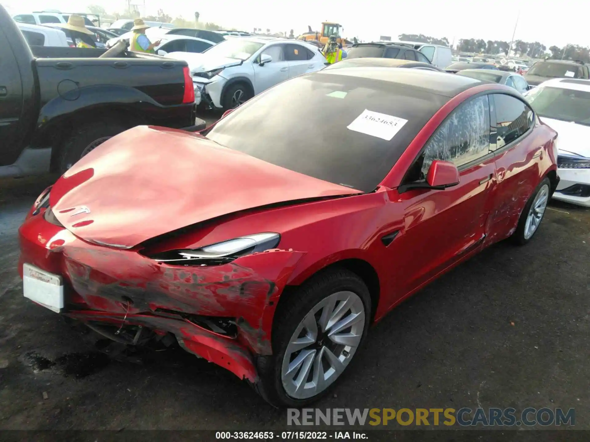 2 Photograph of a damaged car 5YJ3E1EA6MF028060 TESLA MODEL 3 2021