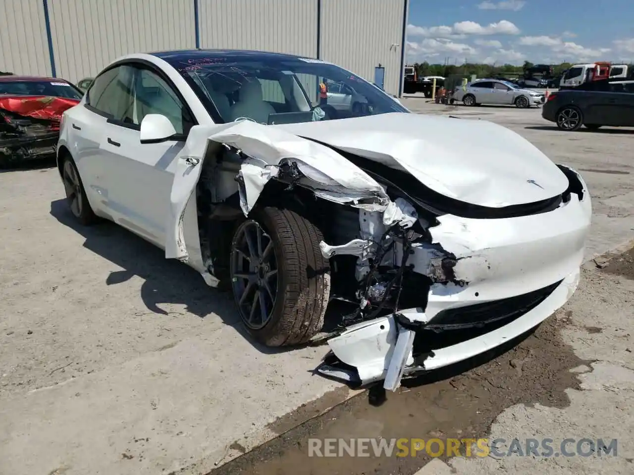 1 Photograph of a damaged car 5YJ3E1EA6MF045621 TESLA MODEL 3 2021