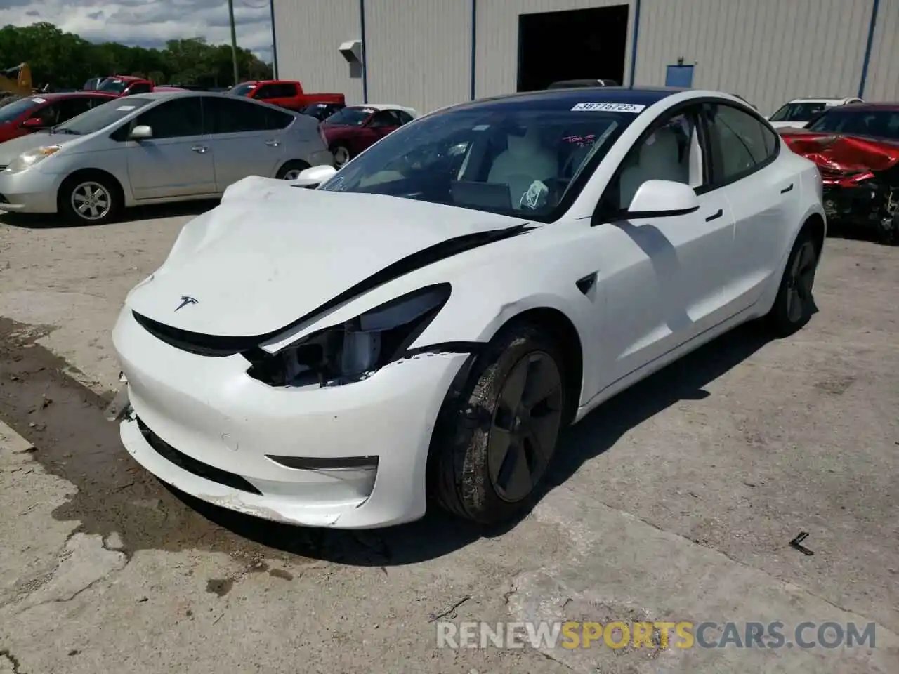 2 Photograph of a damaged car 5YJ3E1EA6MF045621 TESLA MODEL 3 2021