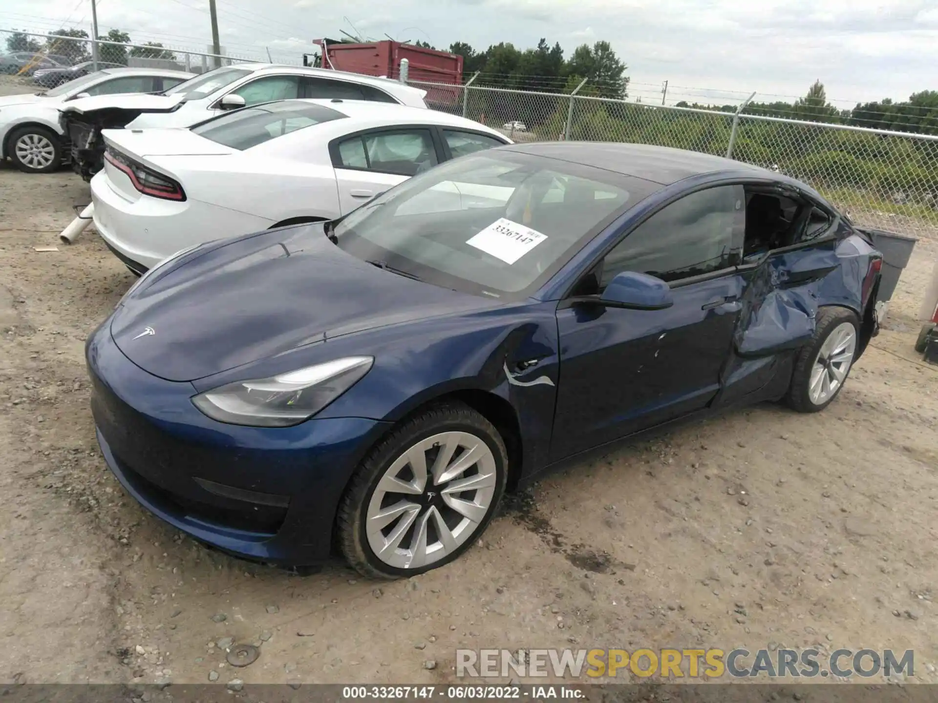 2 Photograph of a damaged car 5YJ3E1EA6MF047157 TESLA MODEL 3 2021