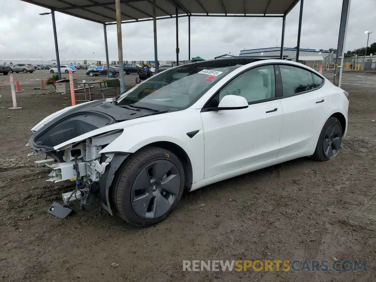 1 Photograph of a damaged car 5YJ3E1EA6MF058868 TESLA MODEL 3 2021