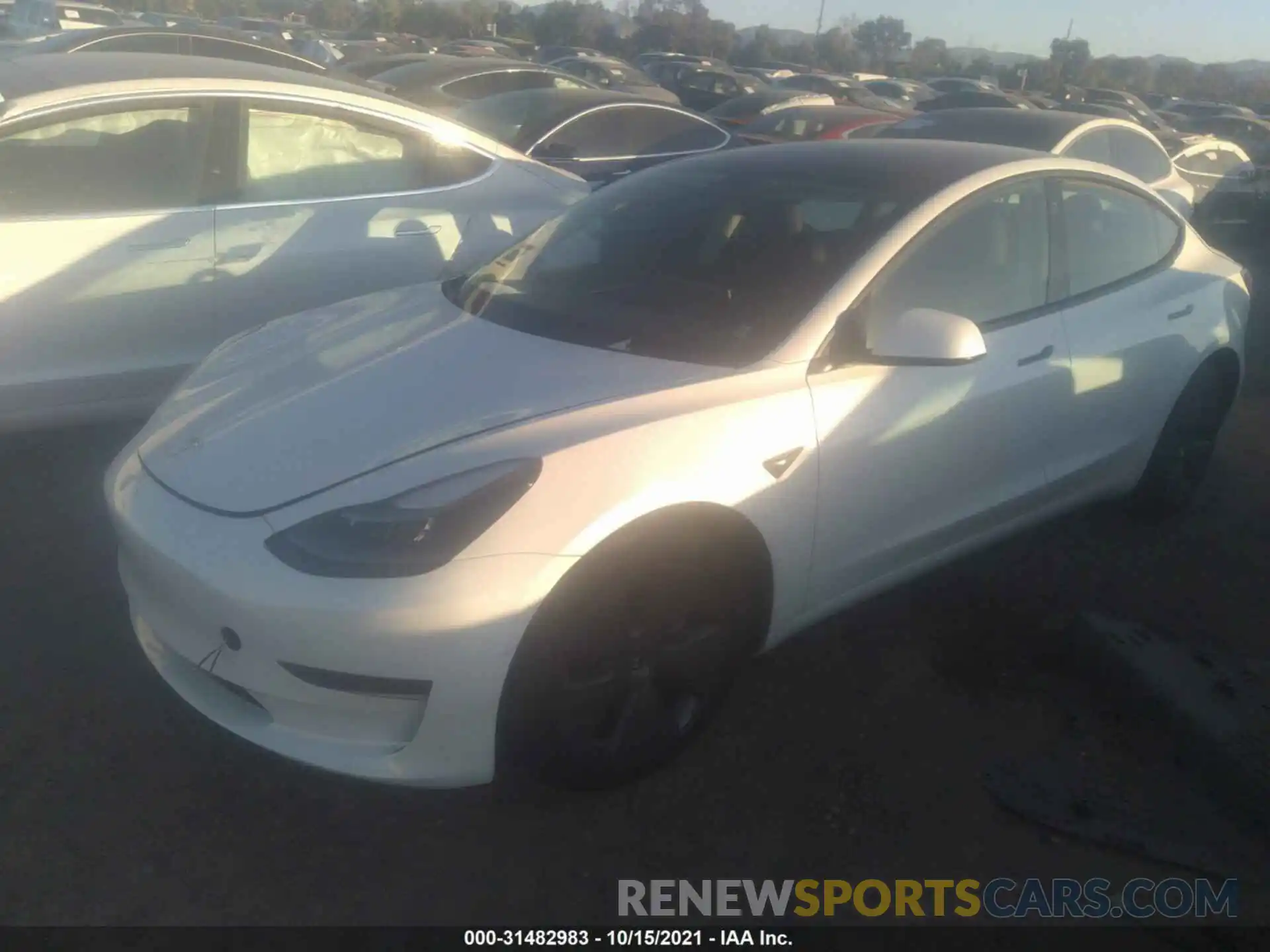 2 Photograph of a damaged car 5YJ3E1EA6MF067103 TESLA MODEL 3 2021