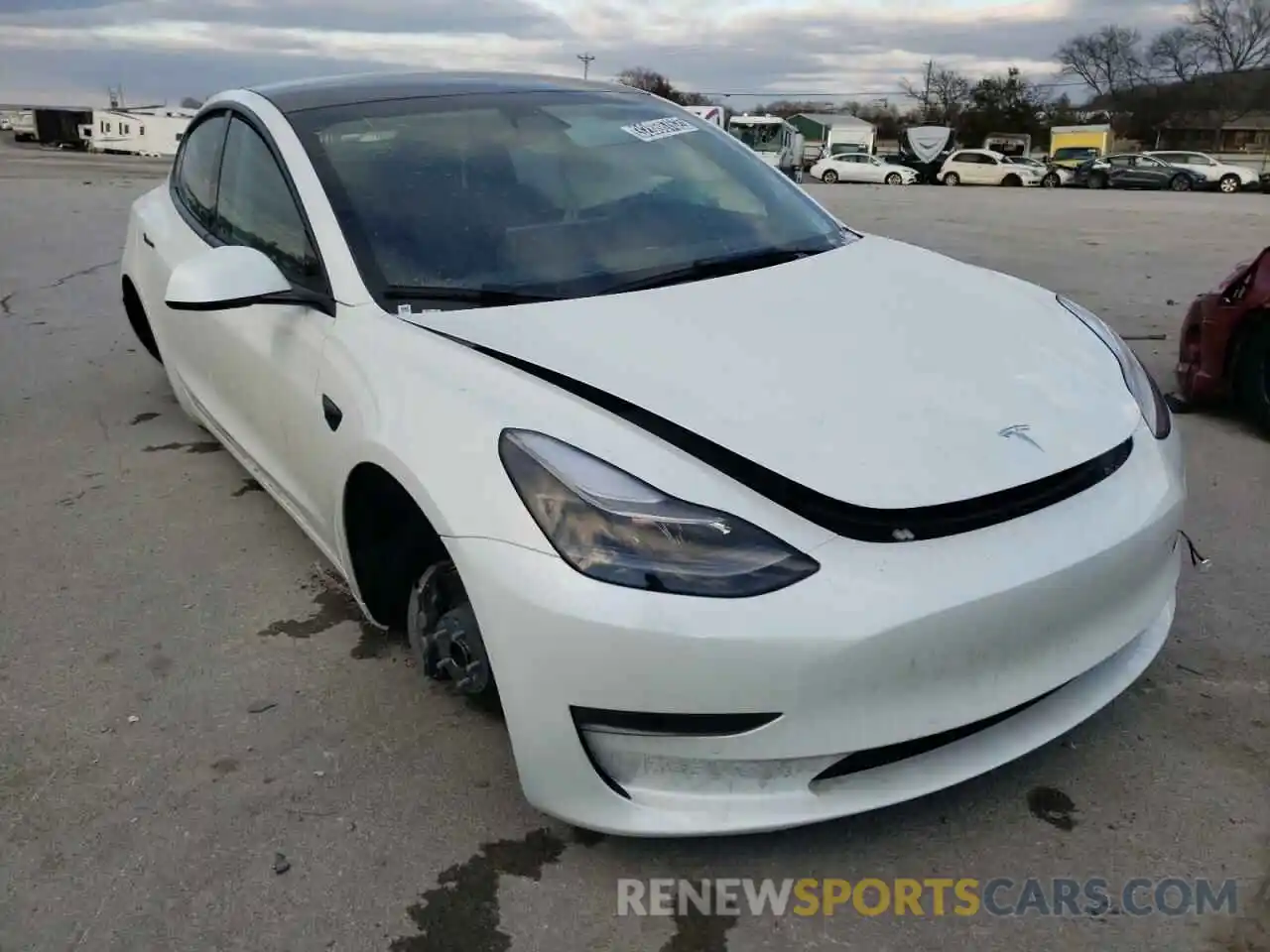 1 Photograph of a damaged car 5YJ3E1EA6MF087903 TESLA MODEL 3 2021