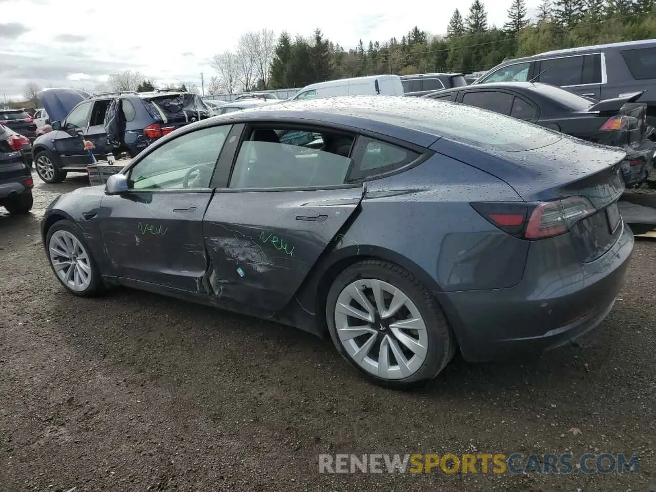 2 Photograph of a damaged car 5YJ3E1EA6MF838465 TESLA MODEL 3 2021