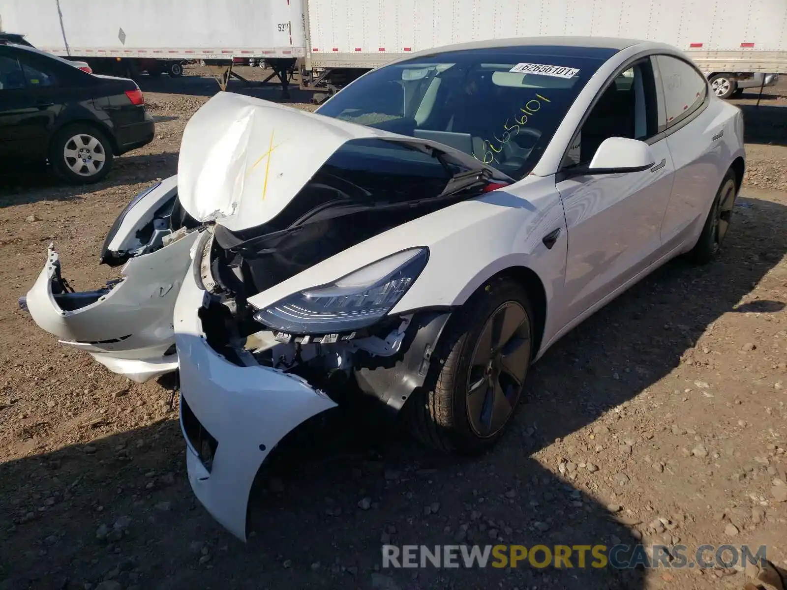 2 Photograph of a damaged car 5YJ3E1EA6MF850597 TESLA MODEL 3 2021