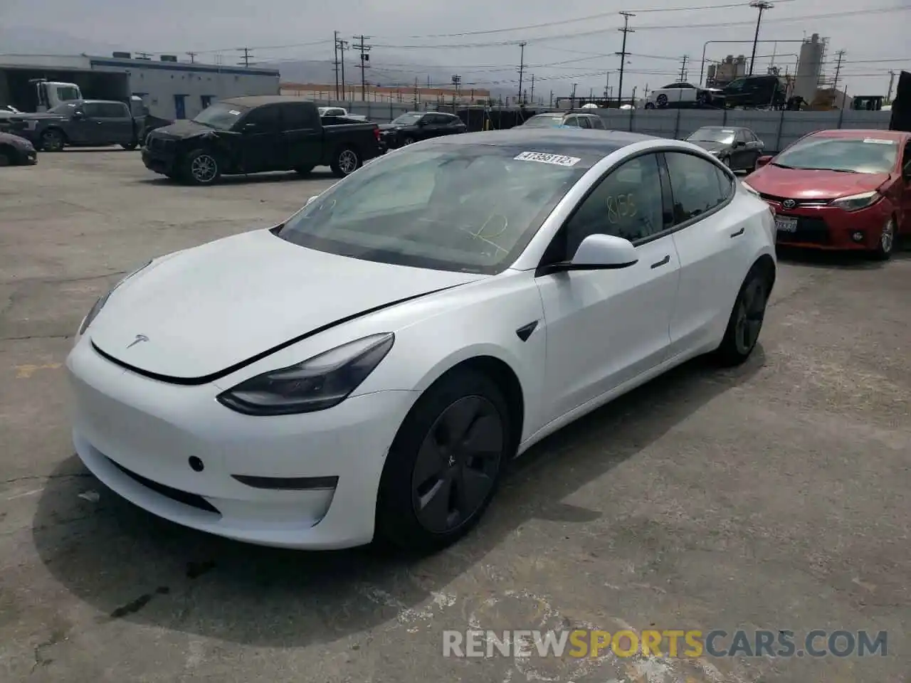 2 Photograph of a damaged car 5YJ3E1EA6MF868419 TESLA MODEL 3 2021