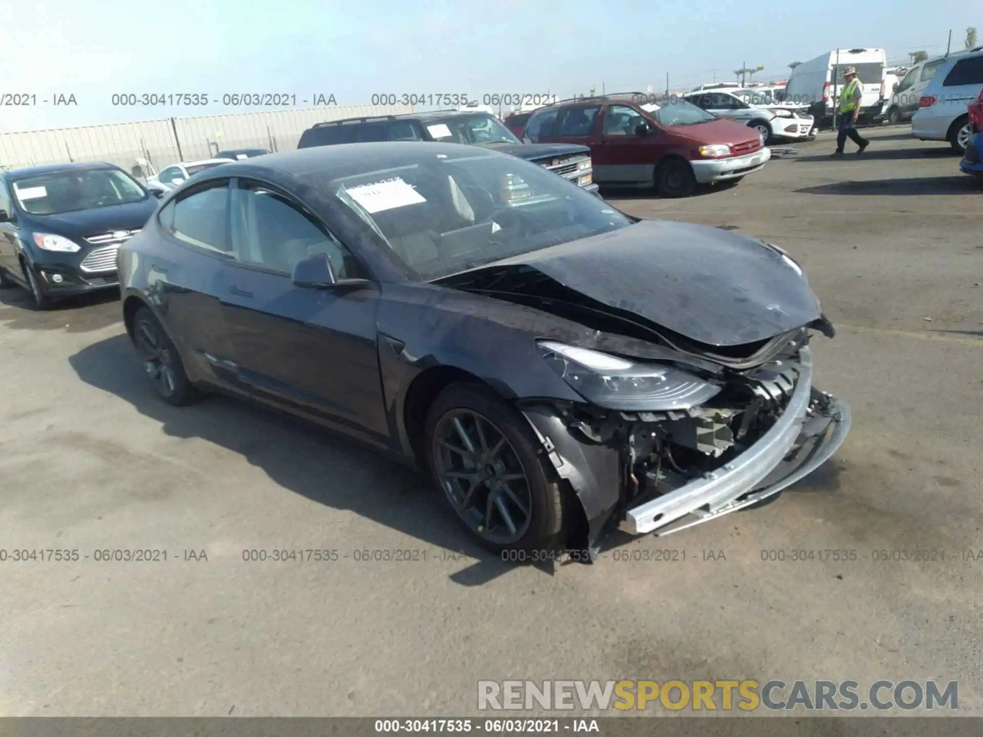 1 Photograph of a damaged car 5YJ3E1EA6MF873135 TESLA MODEL 3 2021