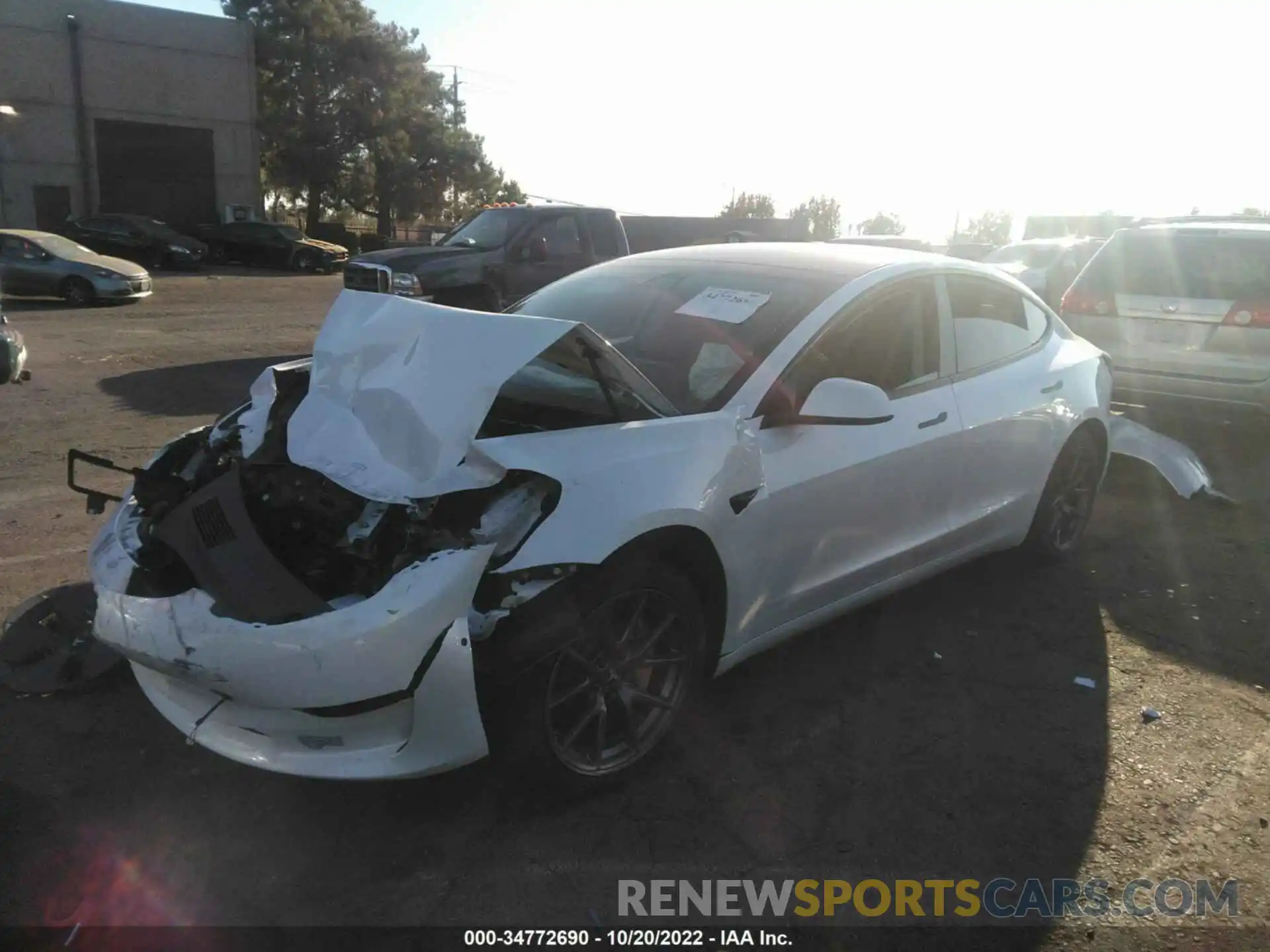 2 Photograph of a damaged car 5YJ3E1EA6MF874012 TESLA MODEL 3 2021