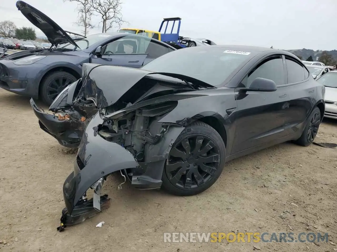 1 Photograph of a damaged car 5YJ3E1EA6MF877752 TESLA MODEL 3 2021