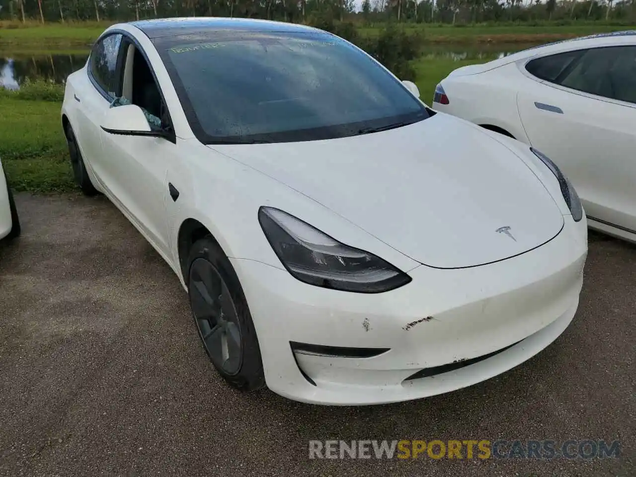 1 Photograph of a damaged car 5YJ3E1EA6MF911608 TESLA MODEL 3 2021