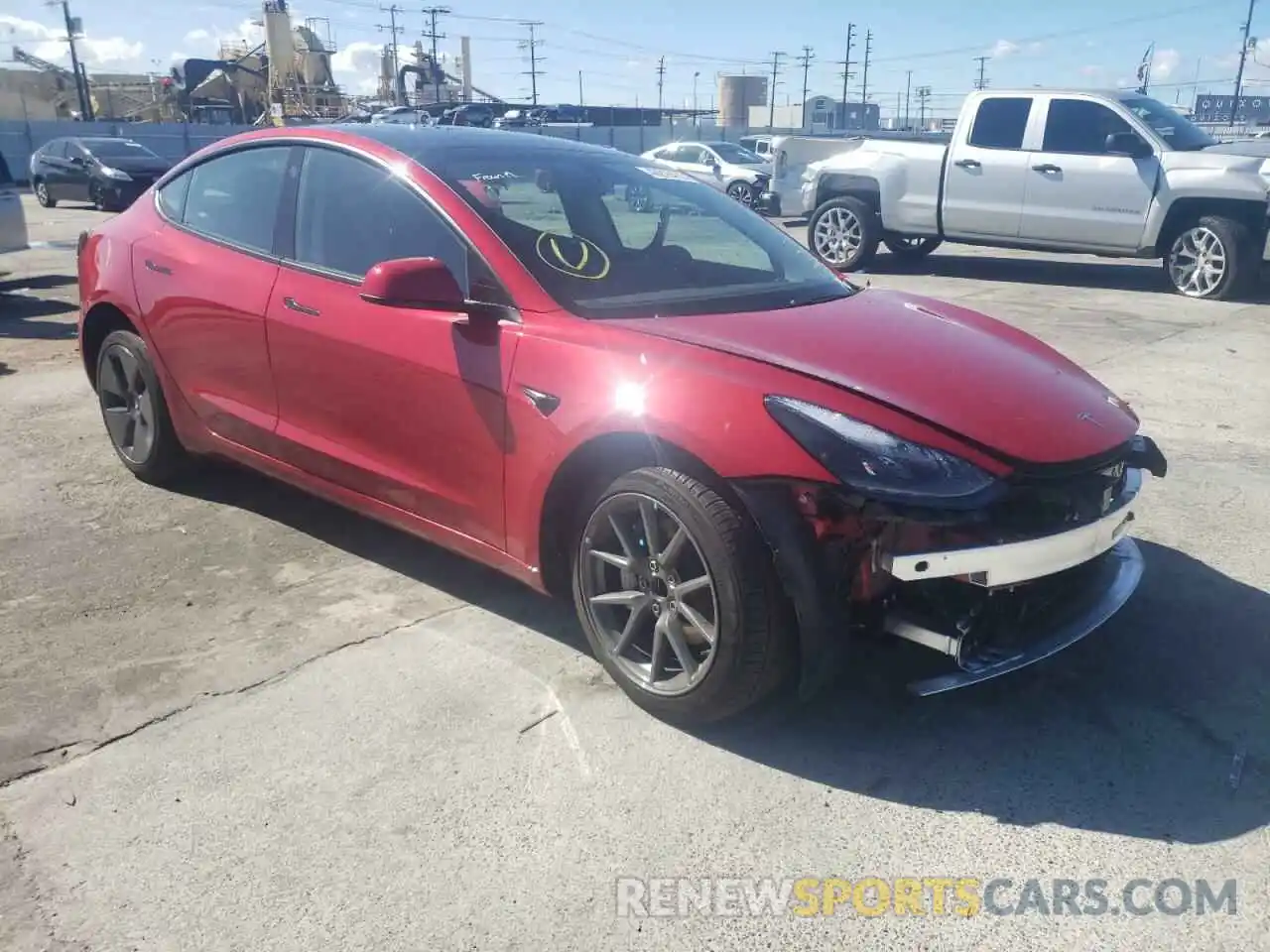 1 Photograph of a damaged car 5YJ3E1EA6MF941322 TESLA MODEL 3 2021