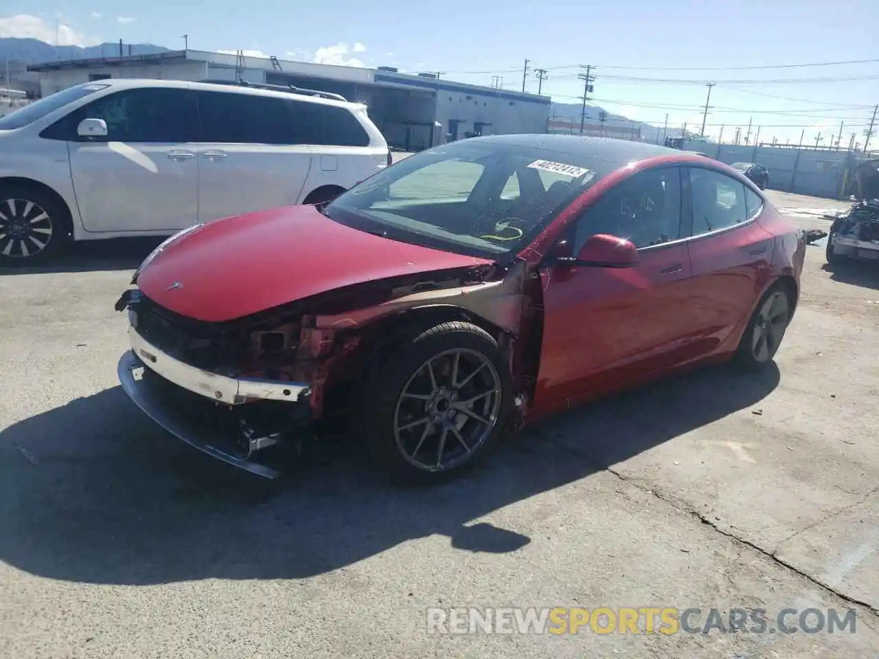 2 Photograph of a damaged car 5YJ3E1EA6MF941322 TESLA MODEL 3 2021