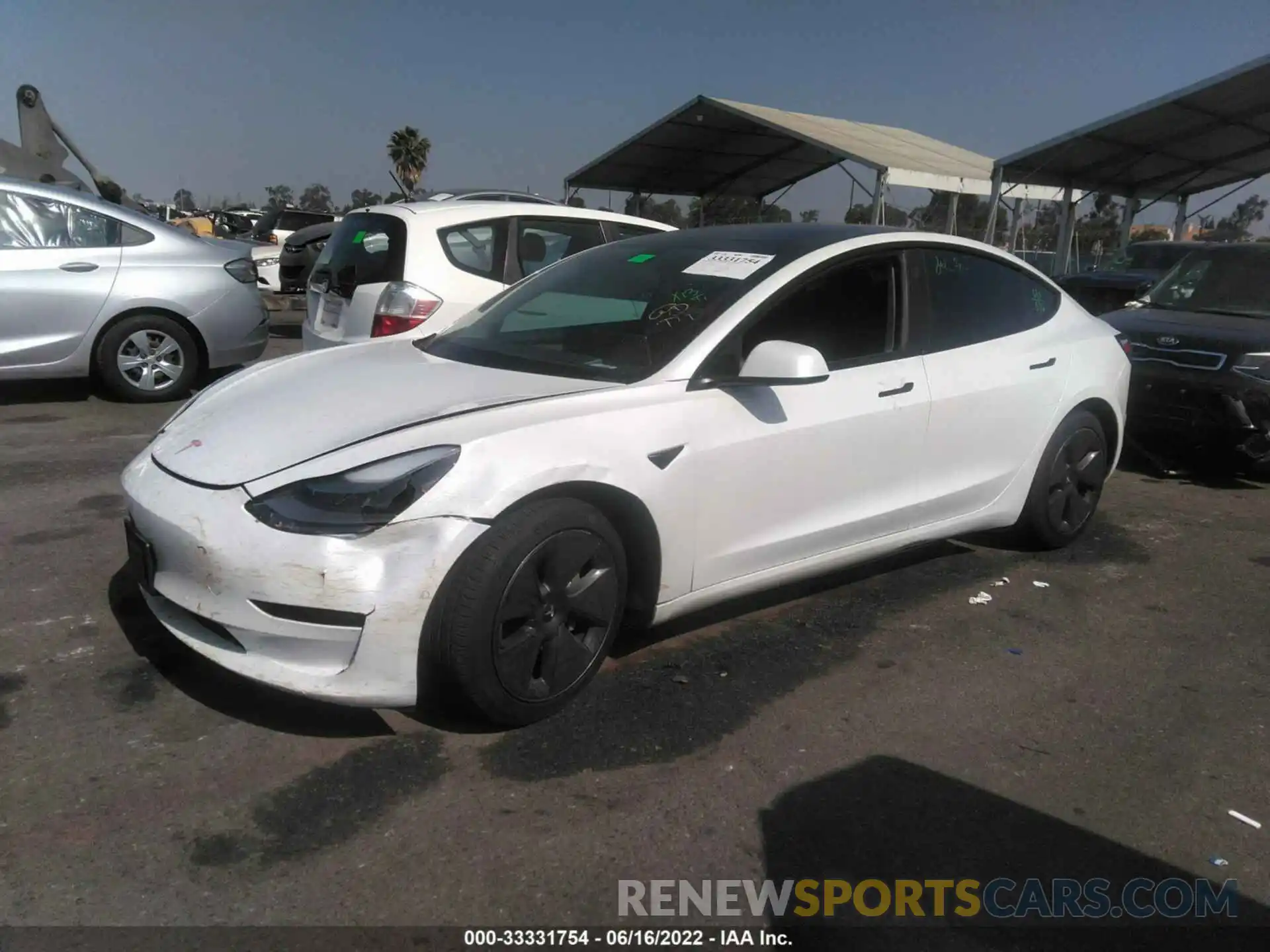 2 Photograph of a damaged car 5YJ3E1EA6MF947752 TESLA MODEL 3 2021