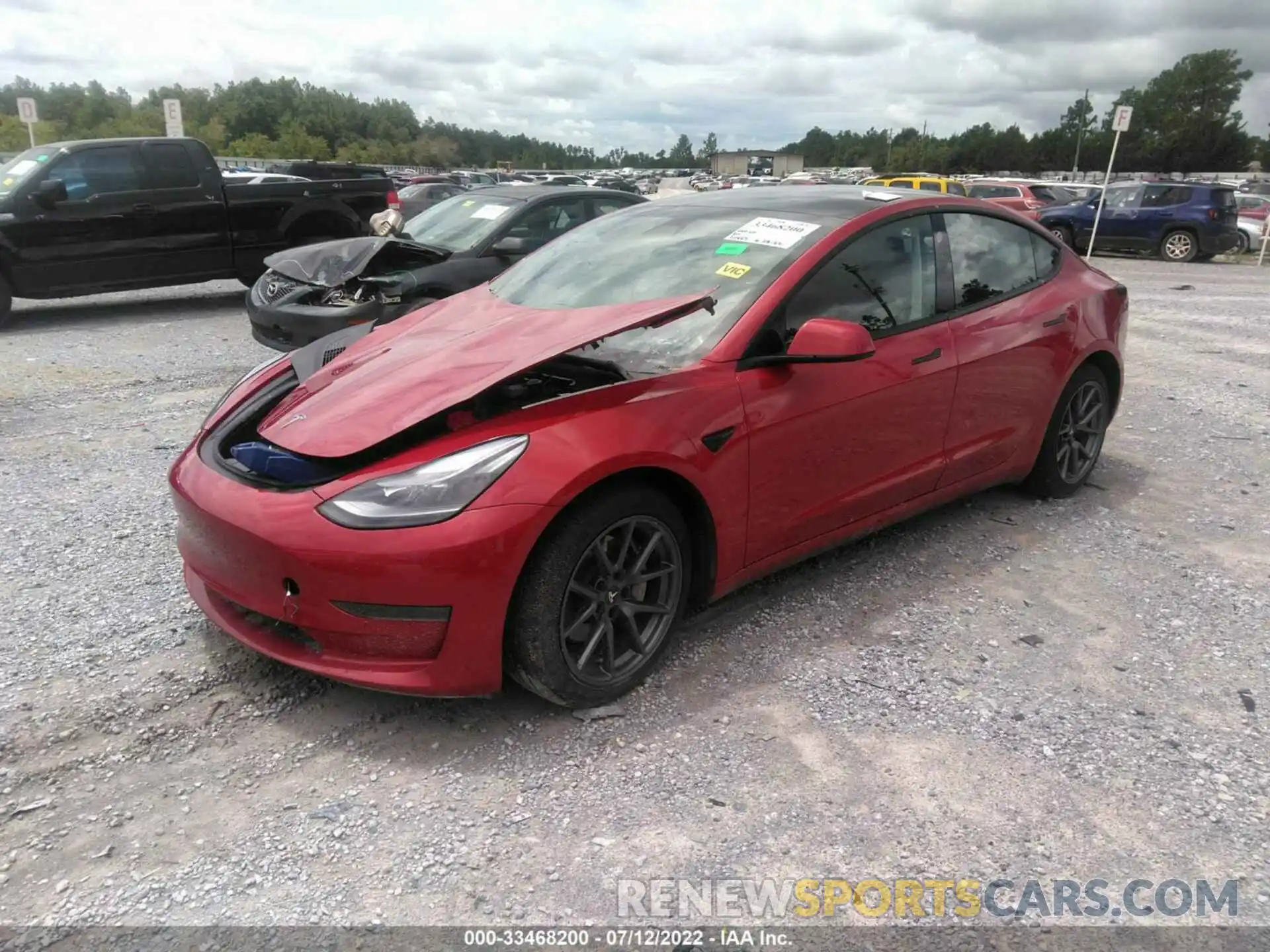 2 Photograph of a damaged car 5YJ3E1EA6MF961229 TESLA MODEL 3 2021