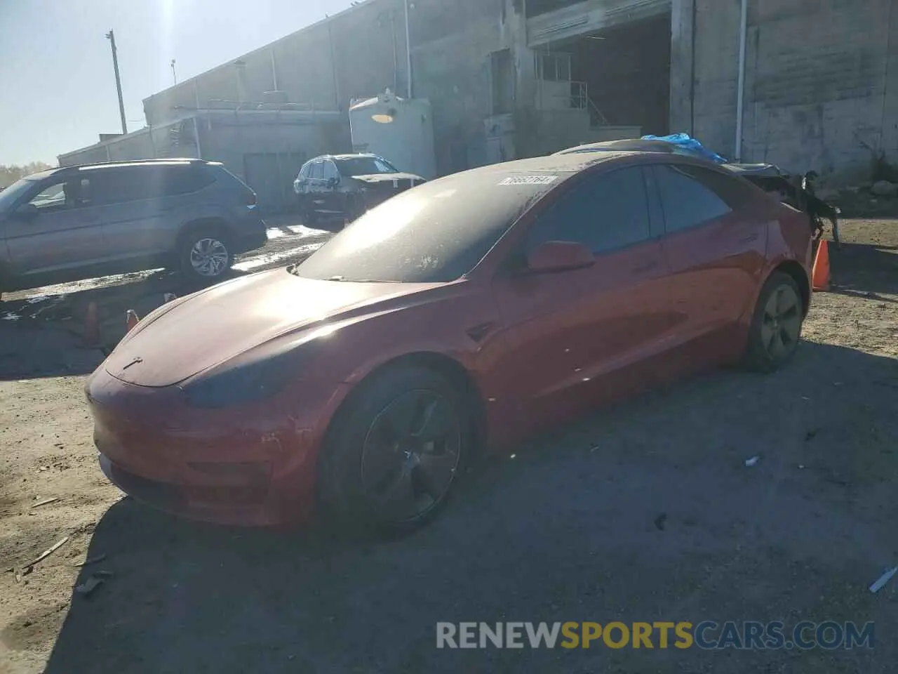 1 Photograph of a damaged car 5YJ3E1EA6MF991489 TESLA MODEL 3 2021