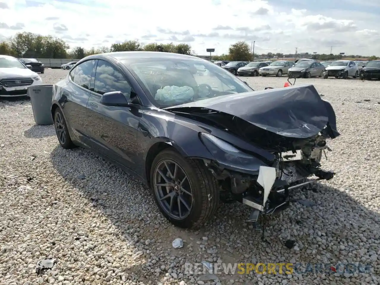 1 Photograph of a damaged car 5YJ3E1EA6MF994716 TESLA MODEL 3 2021