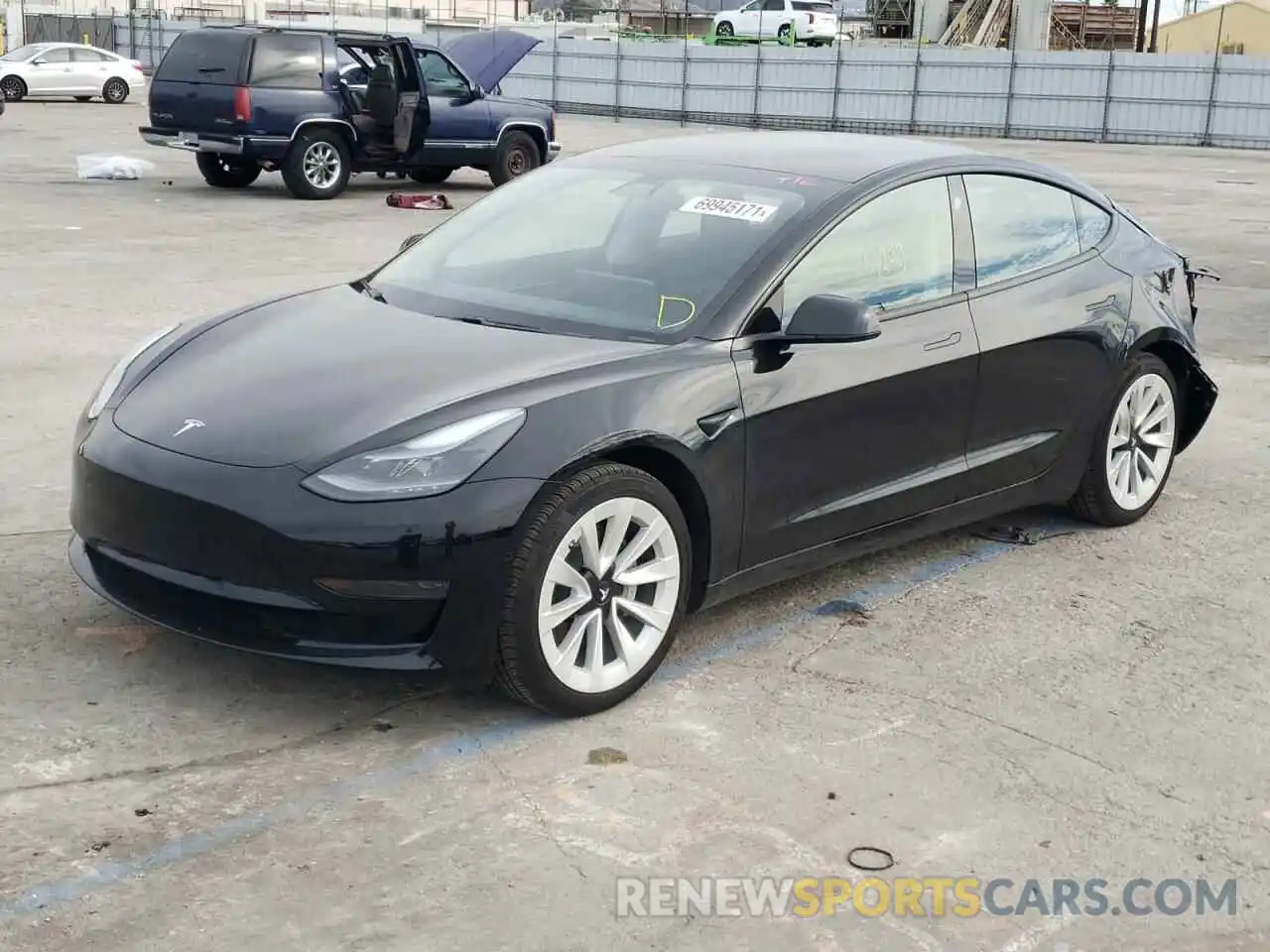 2 Photograph of a damaged car 5YJ3E1EA7MF001448 TESLA MODEL 3 2021