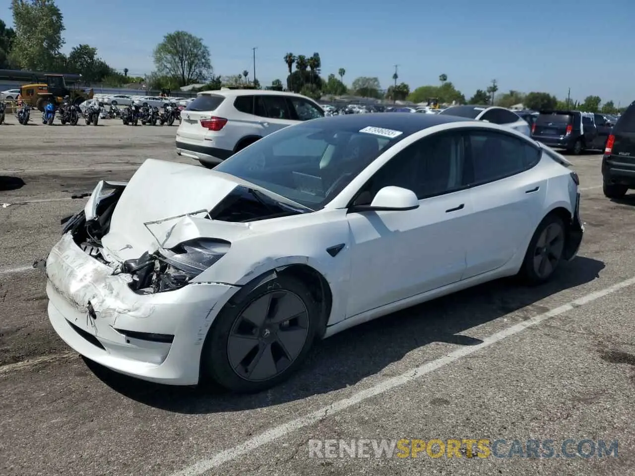 1 Photograph of a damaged car 5YJ3E1EA7MF017472 TESLA MODEL 3 2021