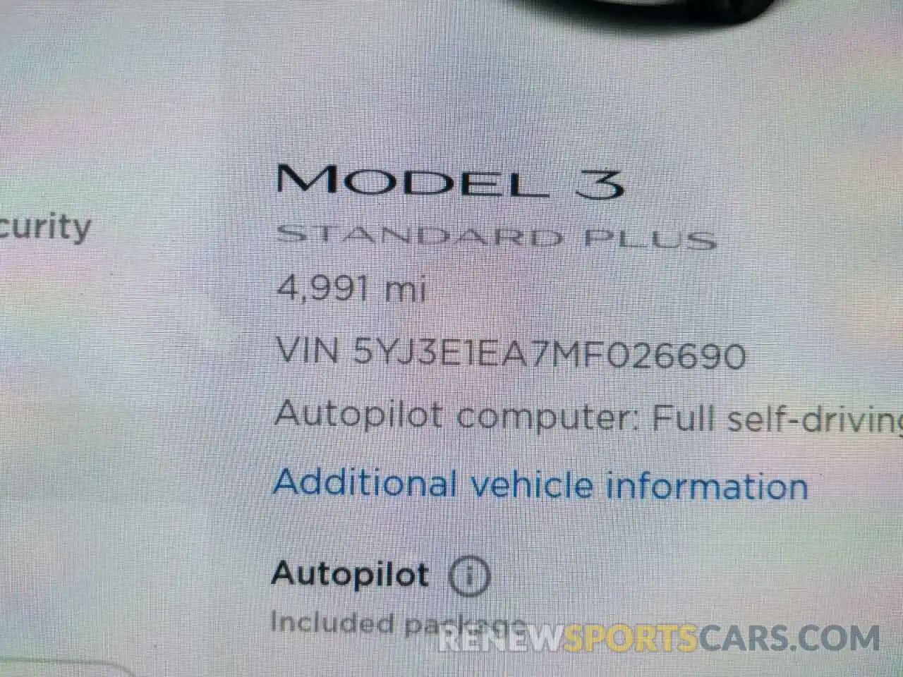 8 Photograph of a damaged car 5YJ3E1EA7MF026690 TESLA MODEL 3 2021