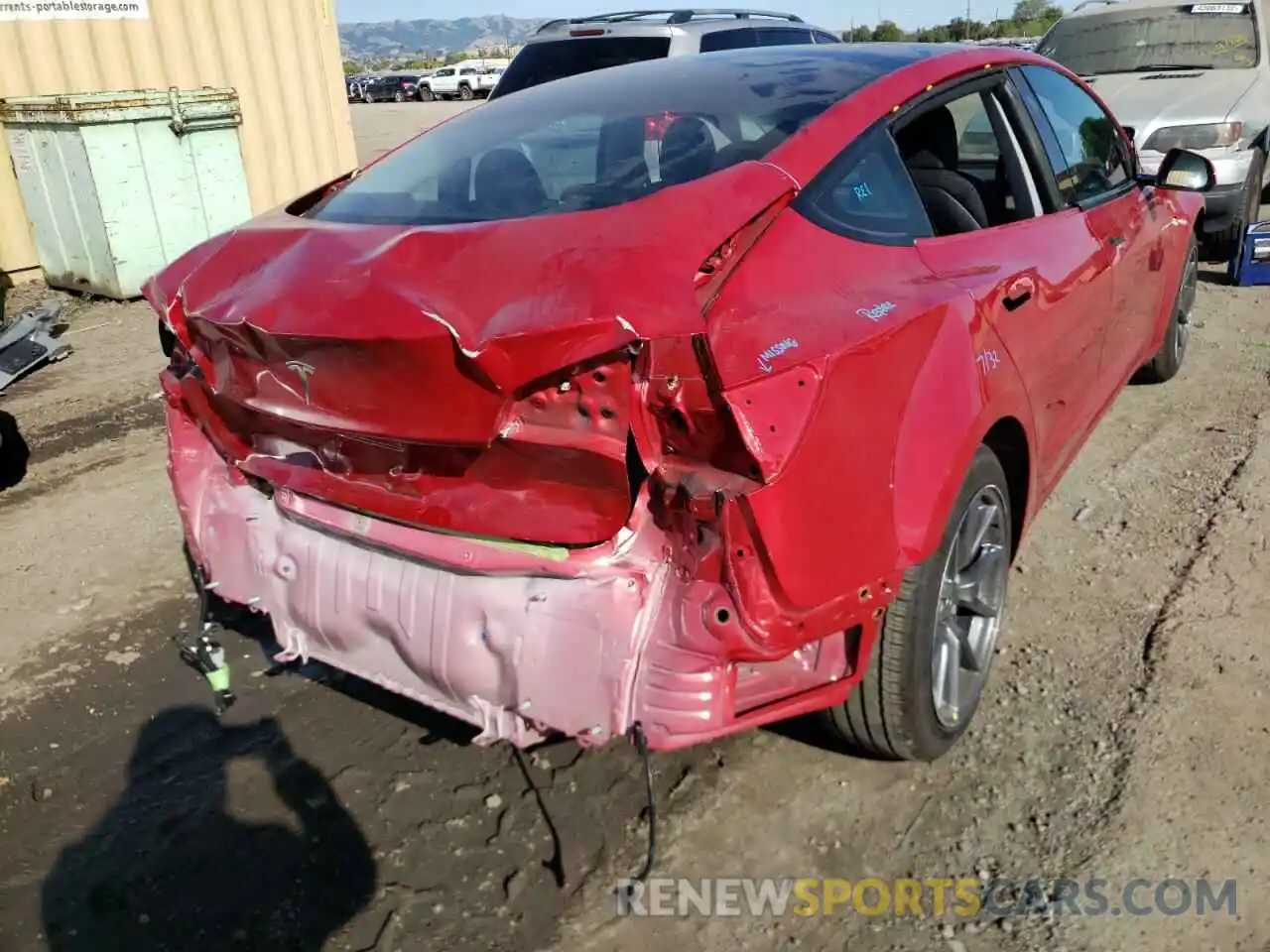 4 Photograph of a damaged car 5YJ3E1EA7MF027256 TESLA MODEL 3 2021