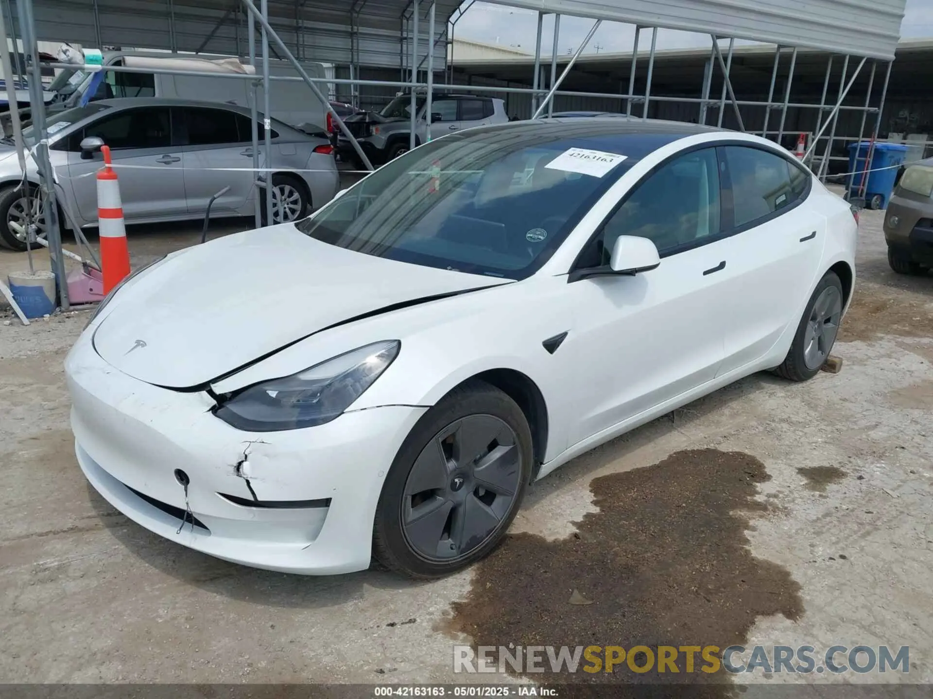 2 Photograph of a damaged car 5YJ3E1EA7MF047538 TESLA MODEL 3 2021
