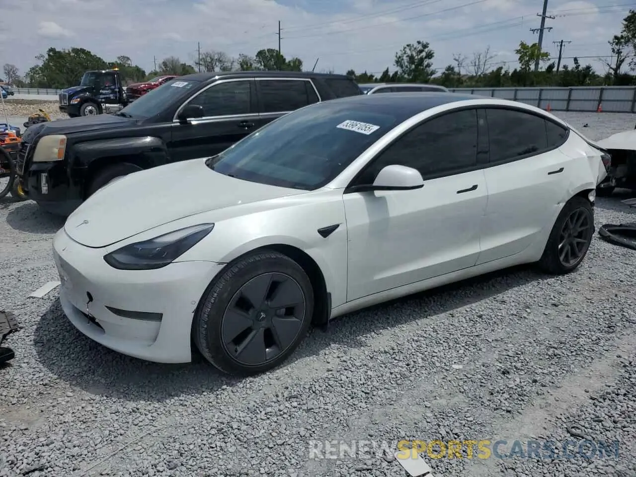 1 Photograph of a damaged car 5YJ3E1EA7MF048074 TESLA MODEL 3 2021
