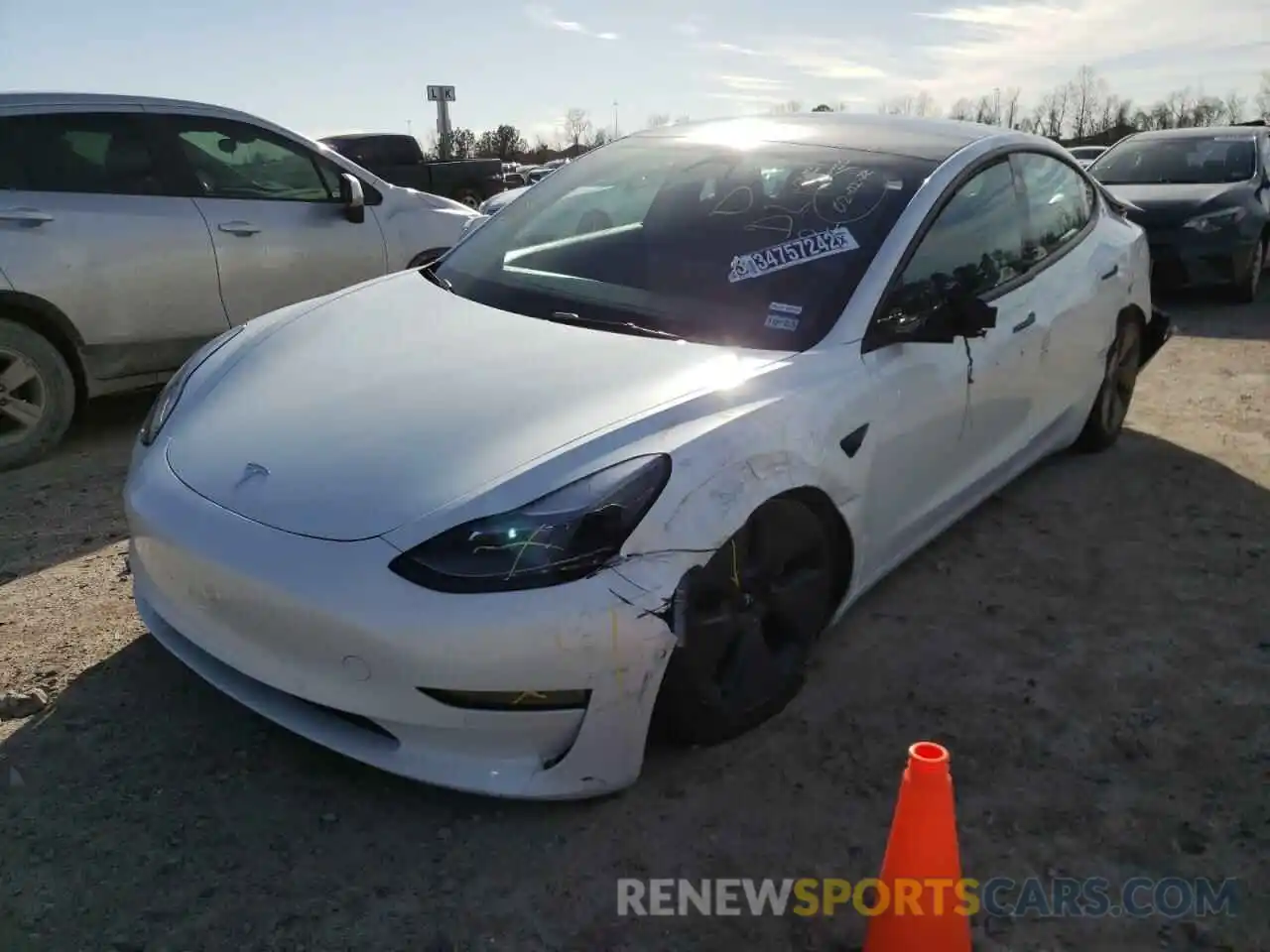 2 Photograph of a damaged car 5YJ3E1EA7MF087506 TESLA MODEL 3 2021