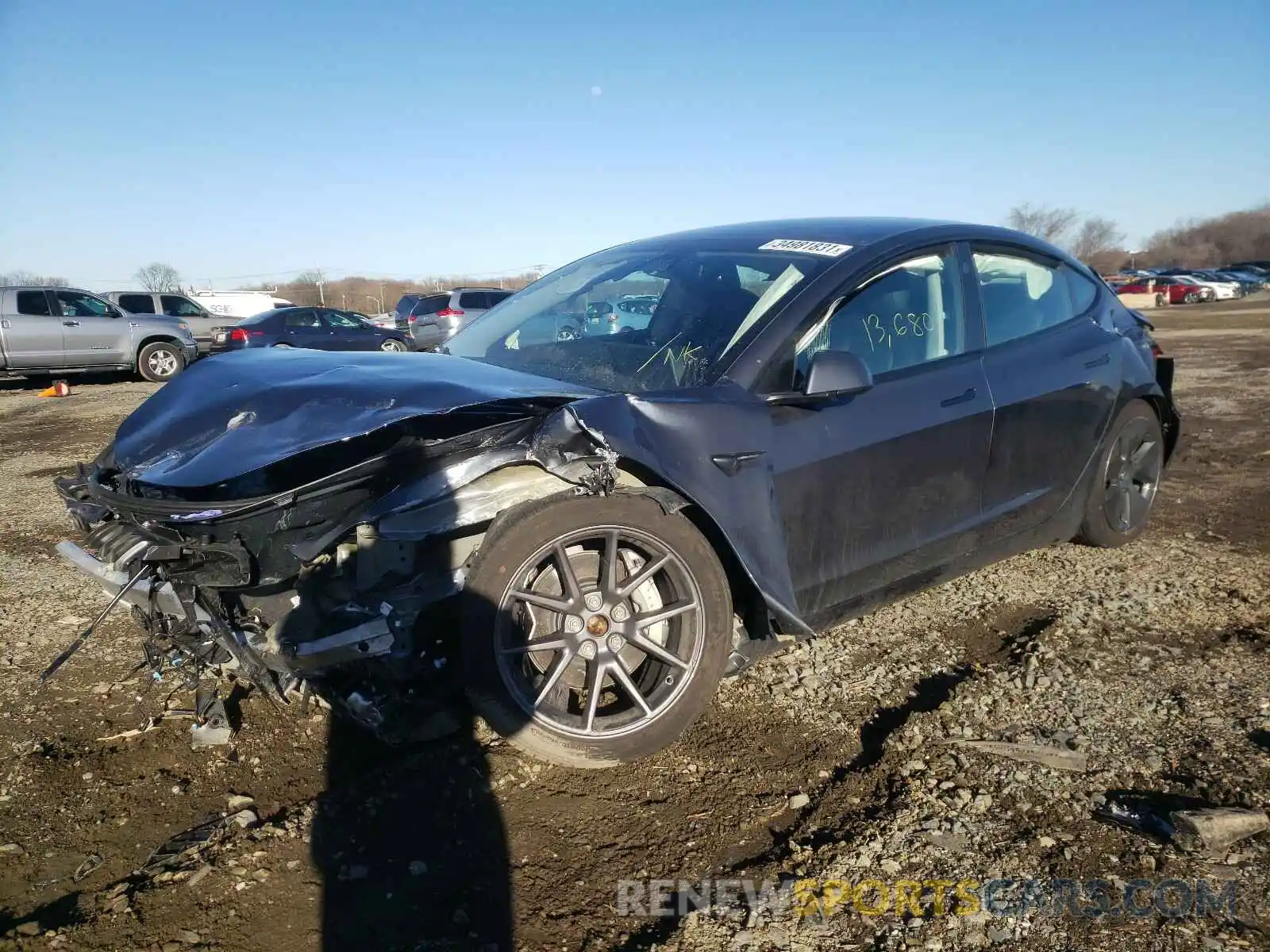 2 Photograph of a damaged car 5YJ3E1EA7MF850270 TESLA MODEL 3 2021