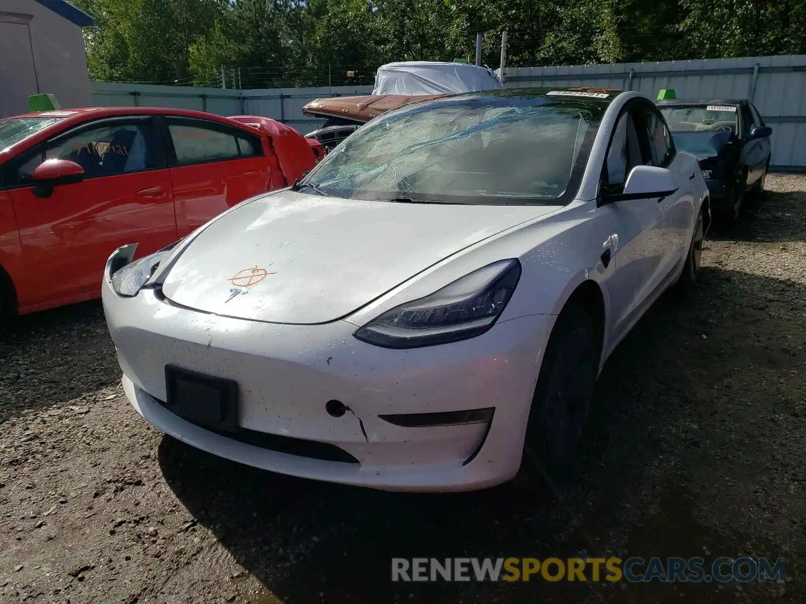 2 Photograph of a damaged car 5YJ3E1EA7MF854710 TESLA MODEL 3 2021