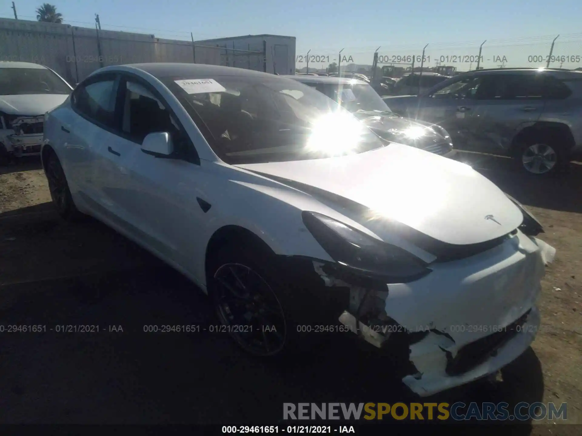 1 Photograph of a damaged car 5YJ3E1EA7MF871491 TESLA MODEL 3 2021