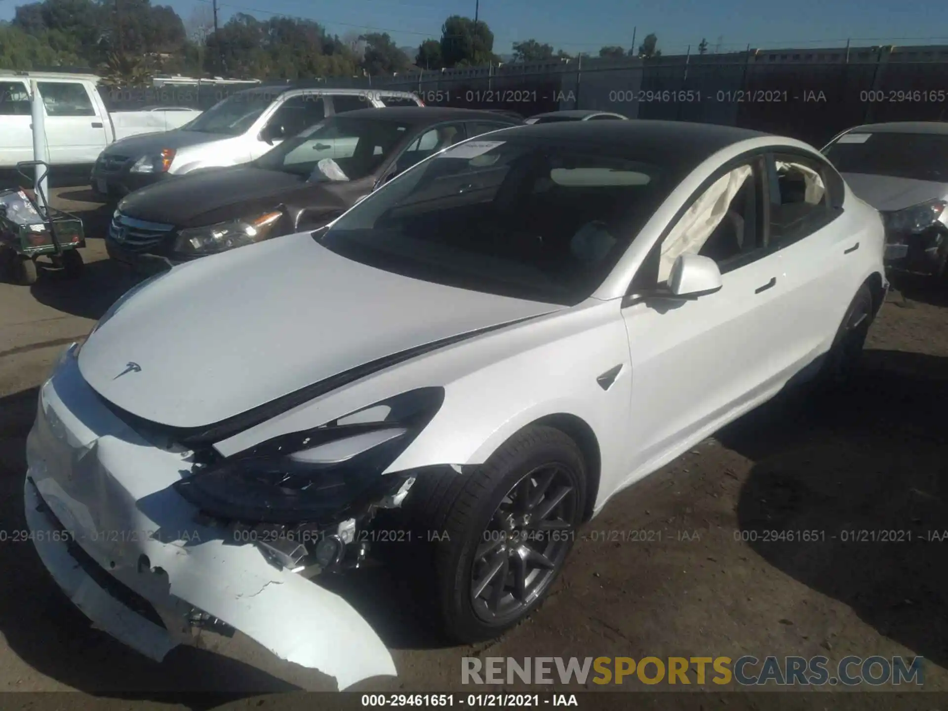 2 Photograph of a damaged car 5YJ3E1EA7MF871491 TESLA MODEL 3 2021