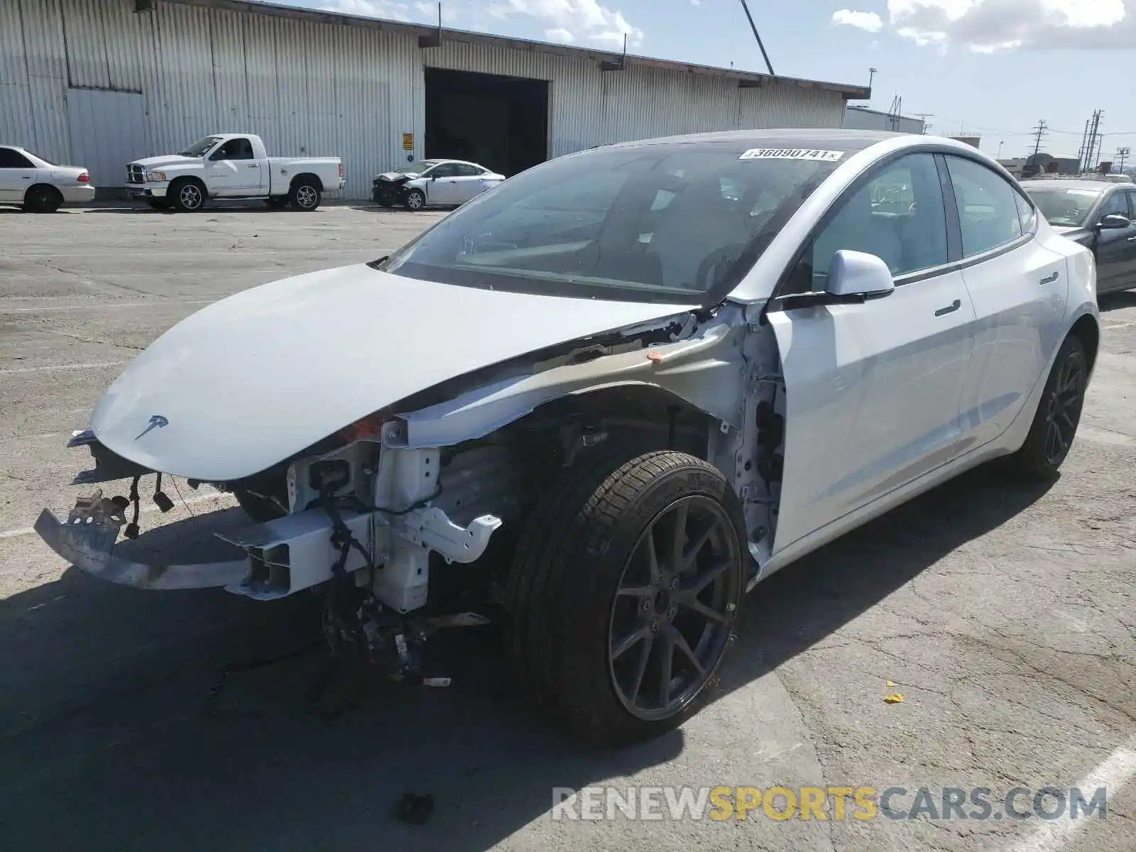 2 Photograph of a damaged car 5YJ3E1EA7MF877971 TESLA MODEL 3 2021