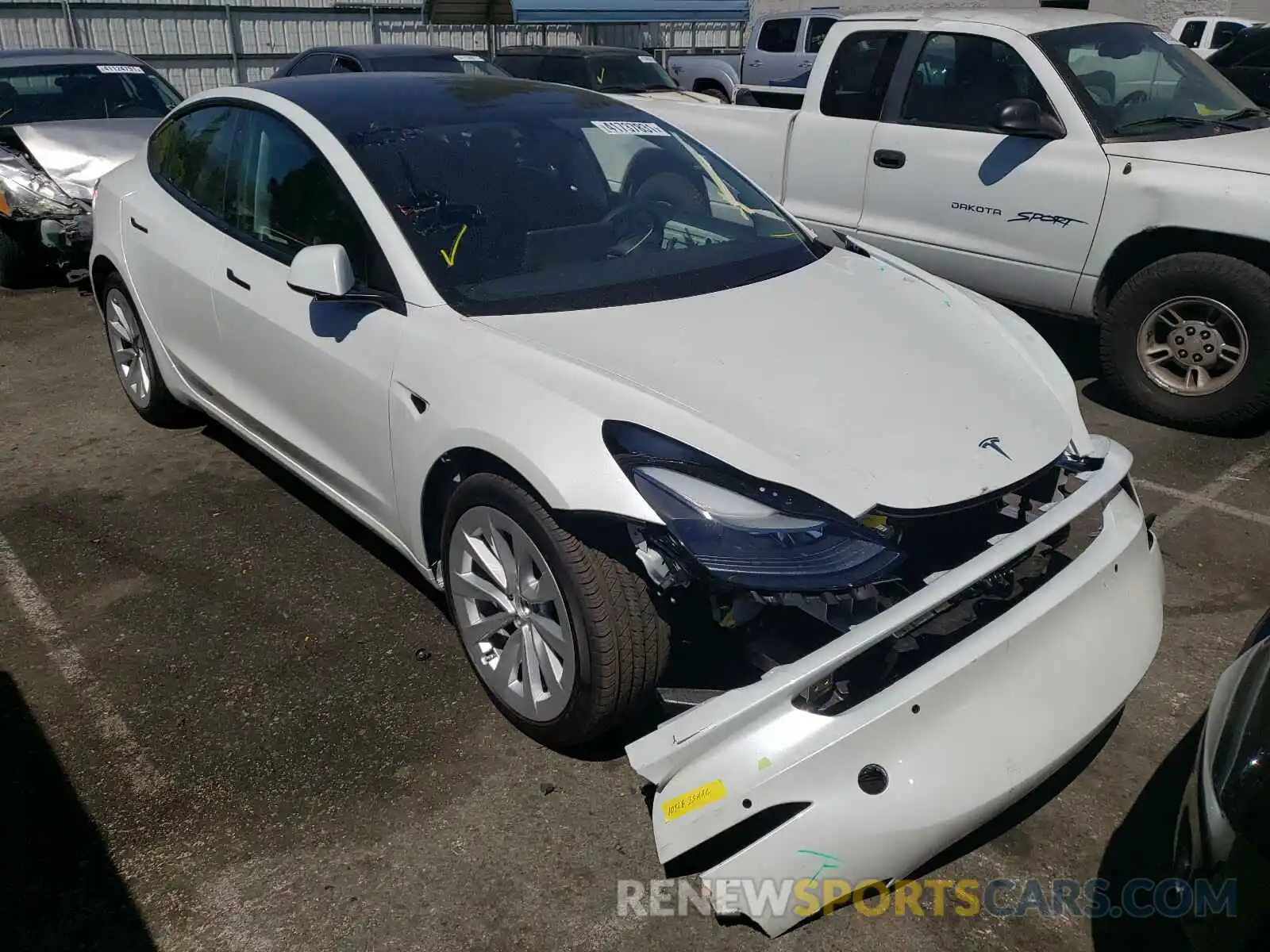 1 Photograph of a damaged car 5YJ3E1EA7MF908314 TESLA MODEL 3 2021