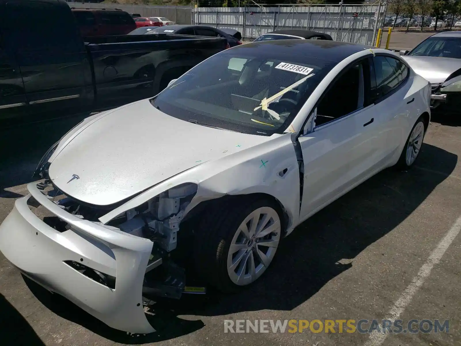 2 Photograph of a damaged car 5YJ3E1EA7MF908314 TESLA MODEL 3 2021