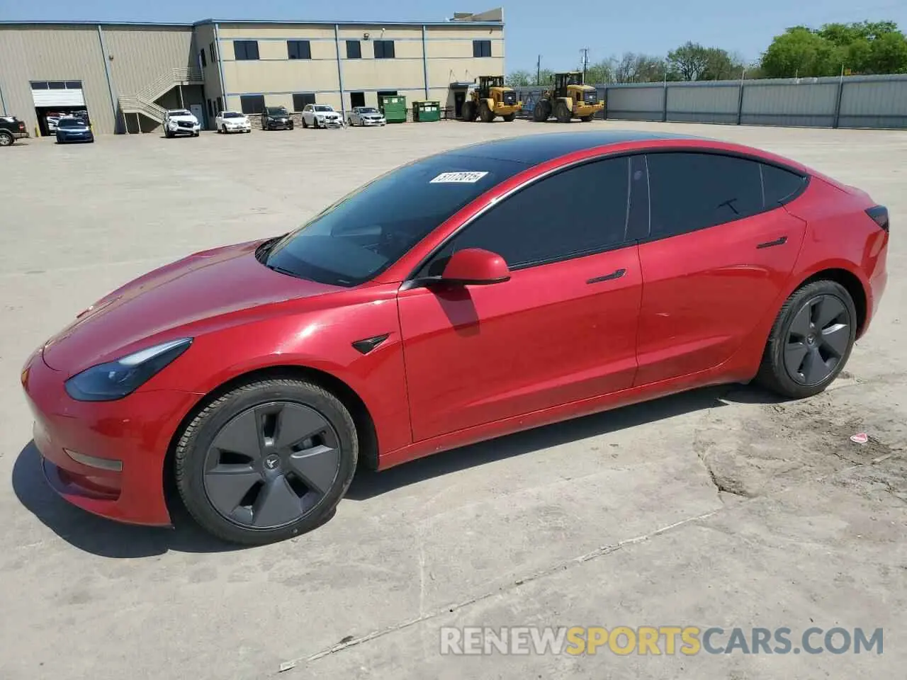 1 Photograph of a damaged car 5YJ3E1EA7MF915053 TESLA MODEL 3 2021