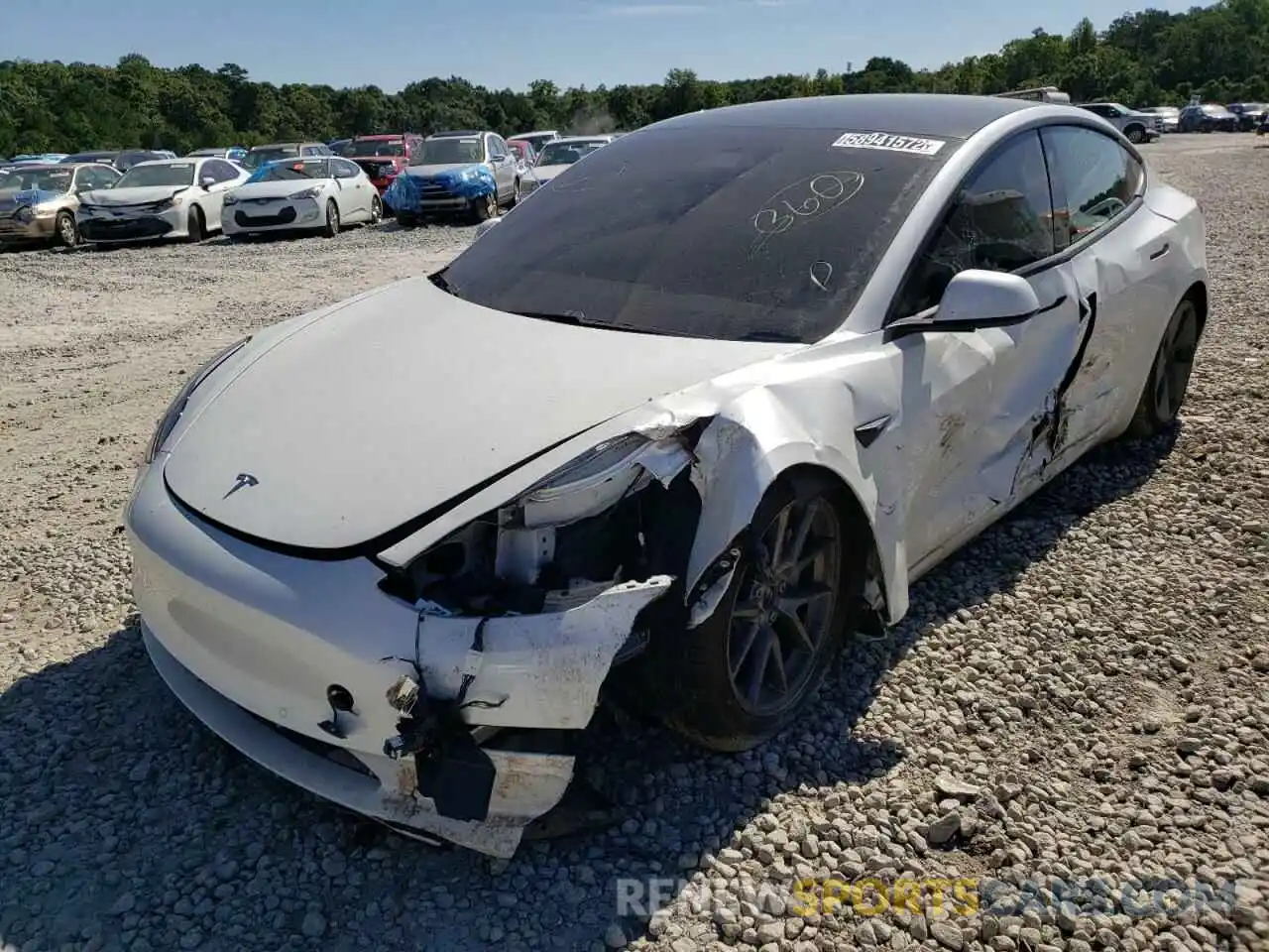 2 Photograph of a damaged car 5YJ3E1EA7MF919314 TESLA MODEL 3 2021