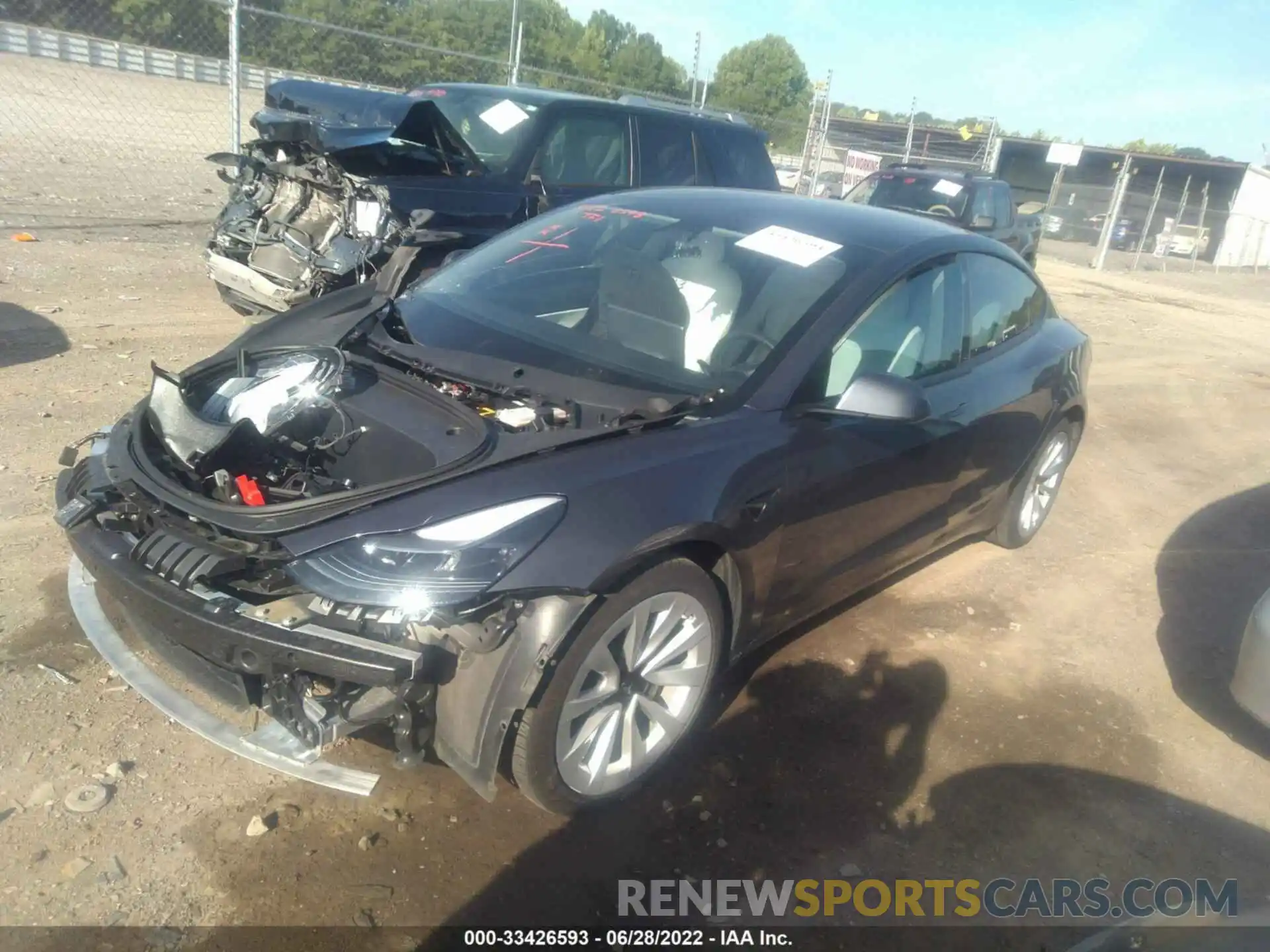 2 Photograph of a damaged car 5YJ3E1EA7MF922116 TESLA MODEL 3 2021