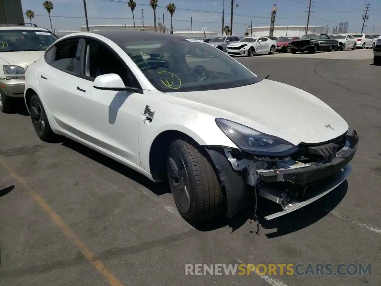 1 Photograph of a damaged car 5YJ3E1EA7MF940308 TESLA MODEL 3 2021