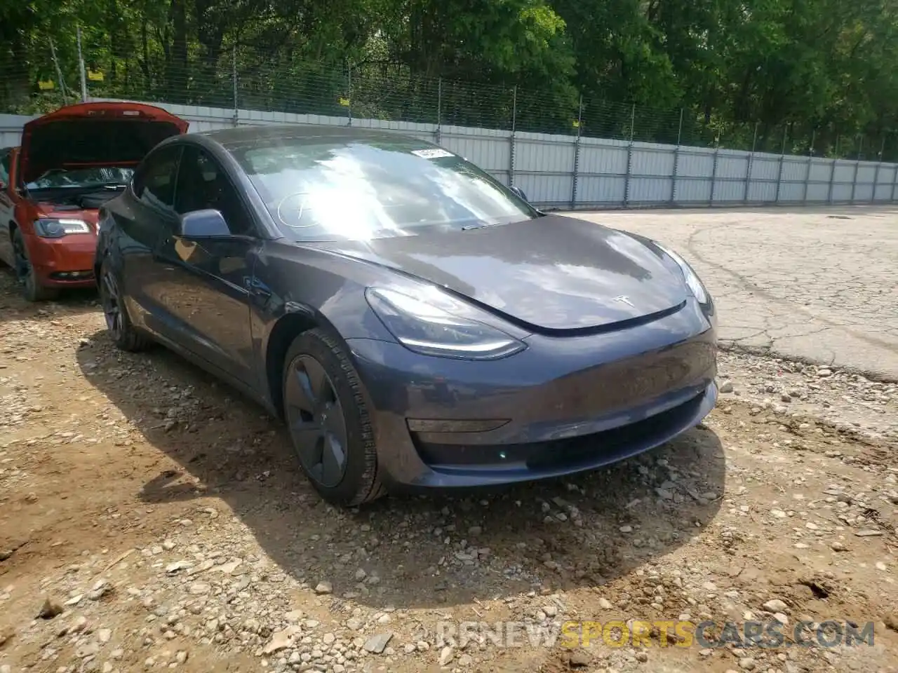 1 Photograph of a damaged car 5YJ3E1EA8MF045362 TESLA MODEL 3 2021