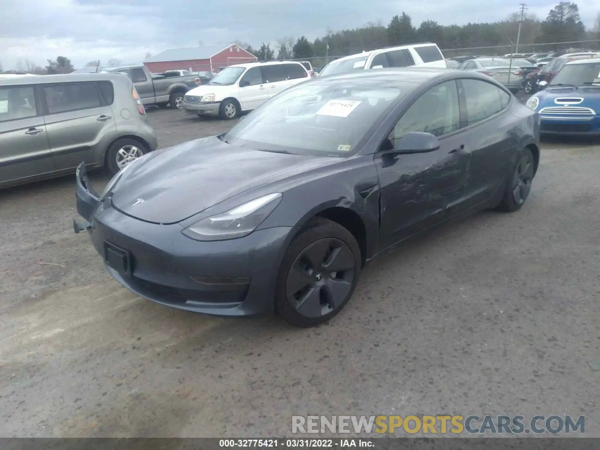 2 Photograph of a damaged car 5YJ3E1EA8MF084405 TESLA MODEL 3 2021