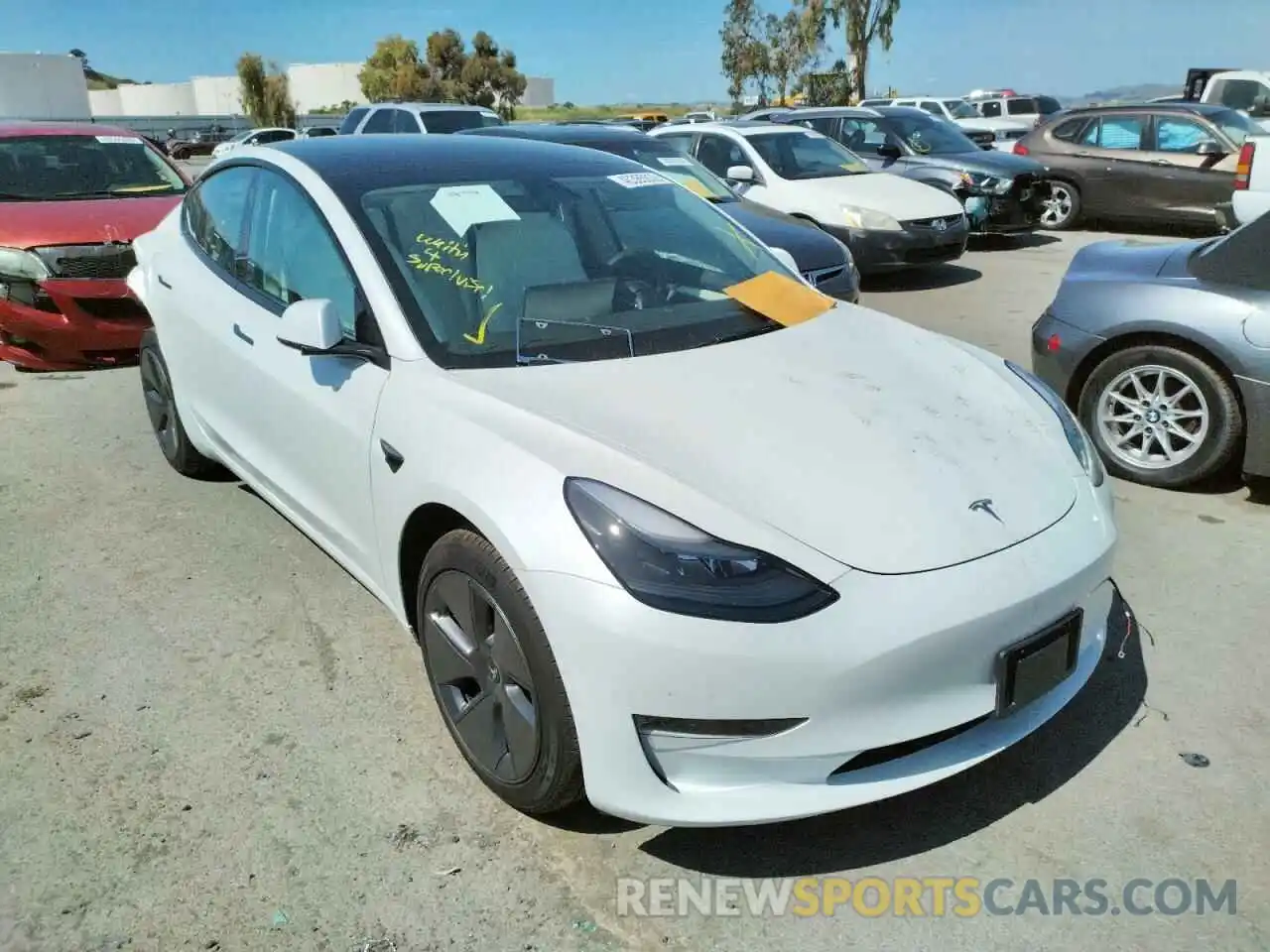 1 Photograph of a damaged car 5YJ3E1EA8MF089944 TESLA MODEL 3 2021