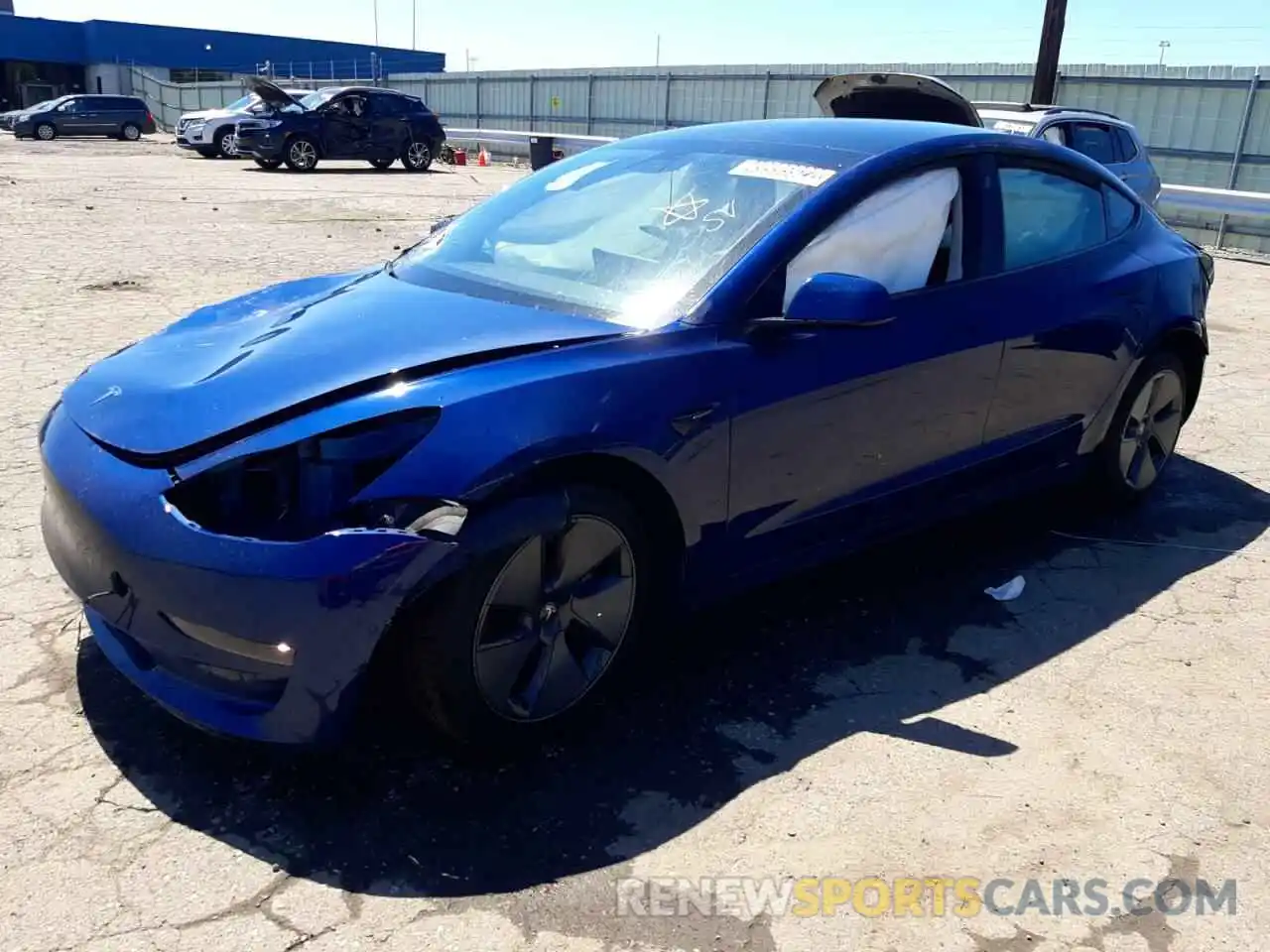 2 Photograph of a damaged car 5YJ3E1EA8MF093394 TESLA MODEL 3 2021