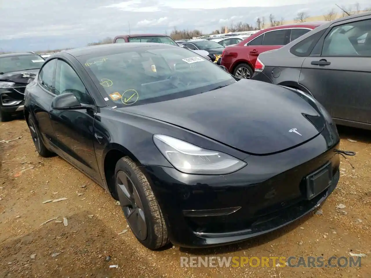 1 Photograph of a damaged car 5YJ3E1EA8MF095114 TESLA MODEL 3 2021